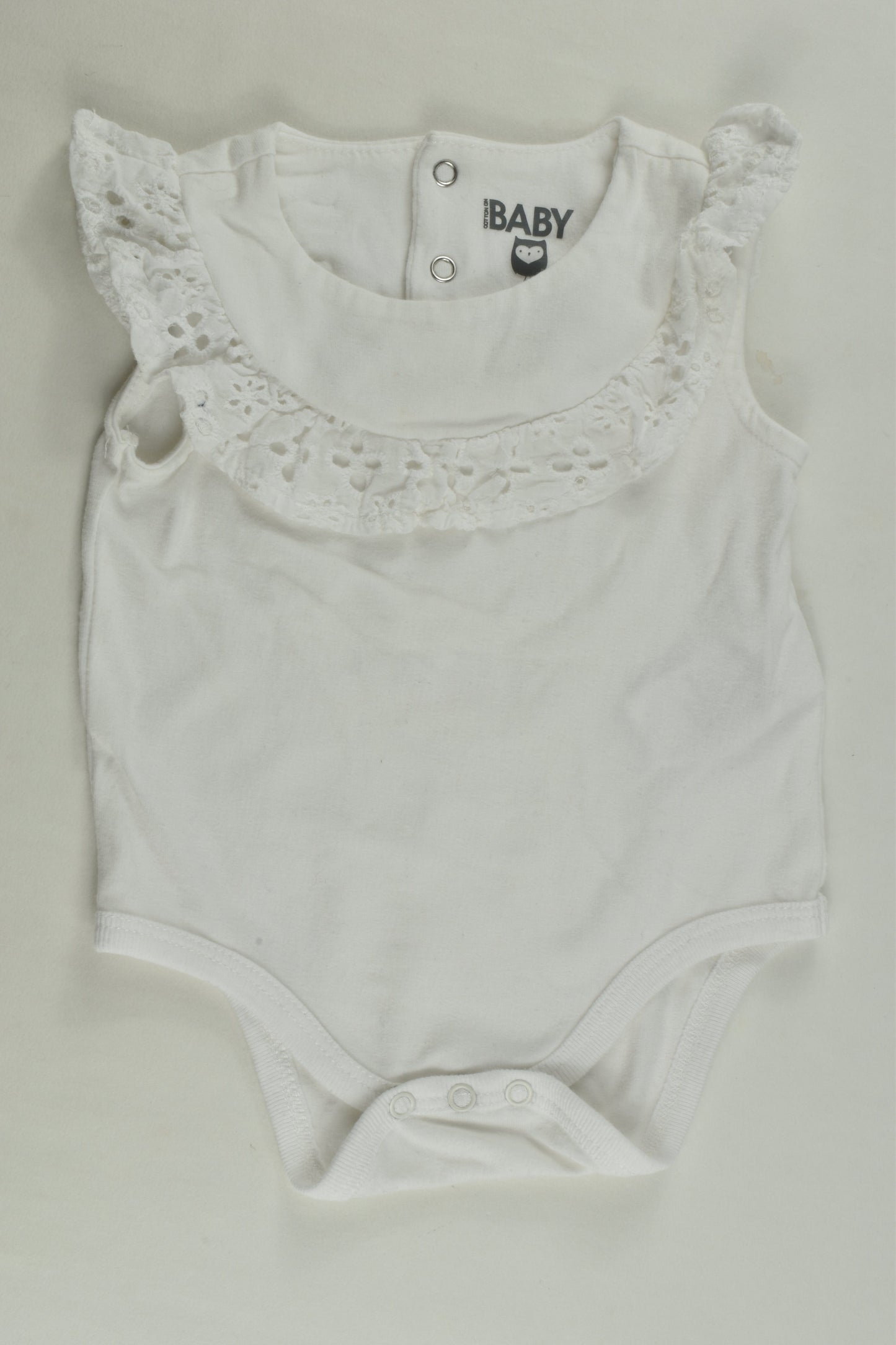 Cotton On Baby Size 000 Lace Detail Bodysuit