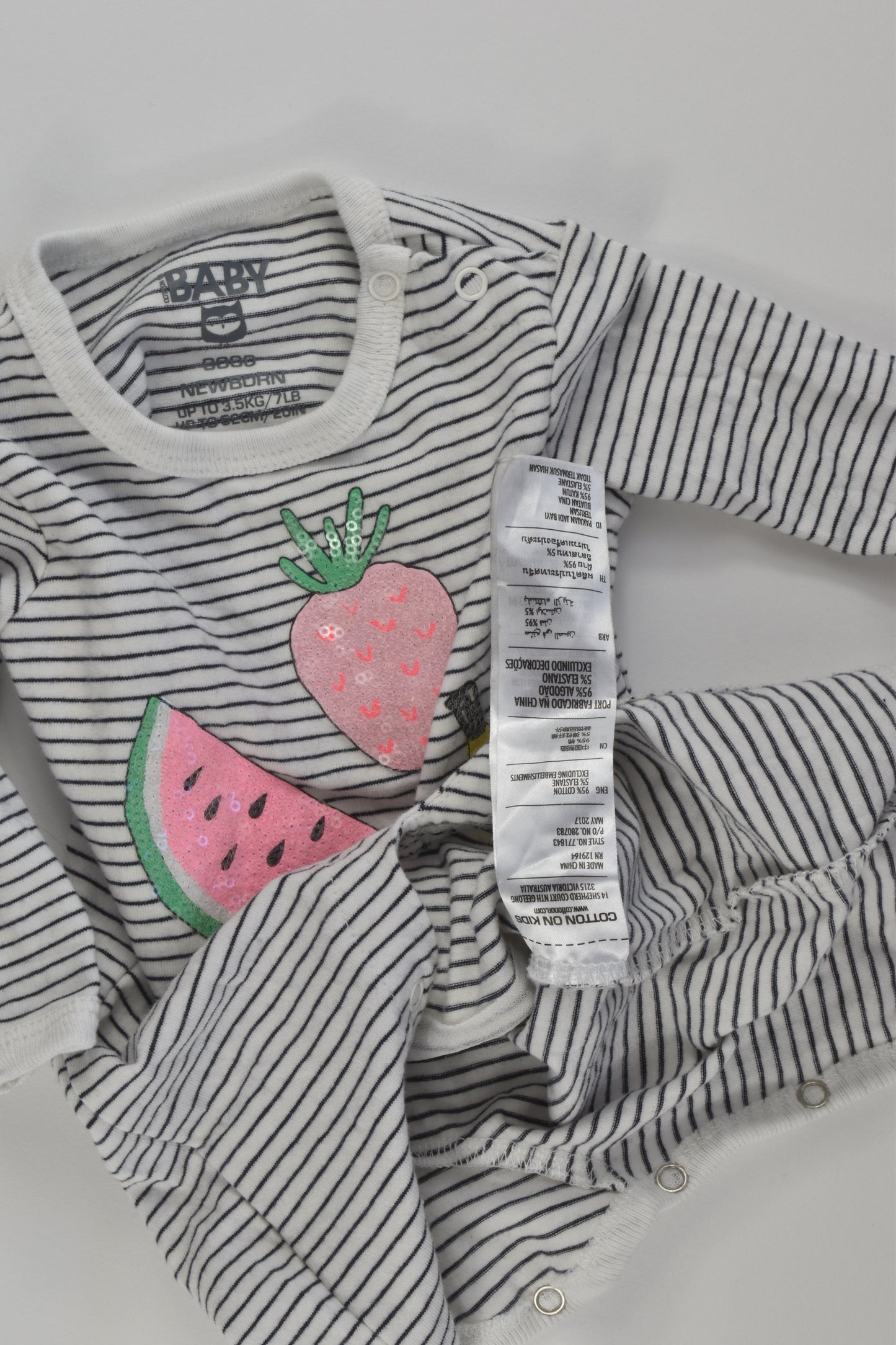 Cotton On Baby Size 0000 Fruit Romper