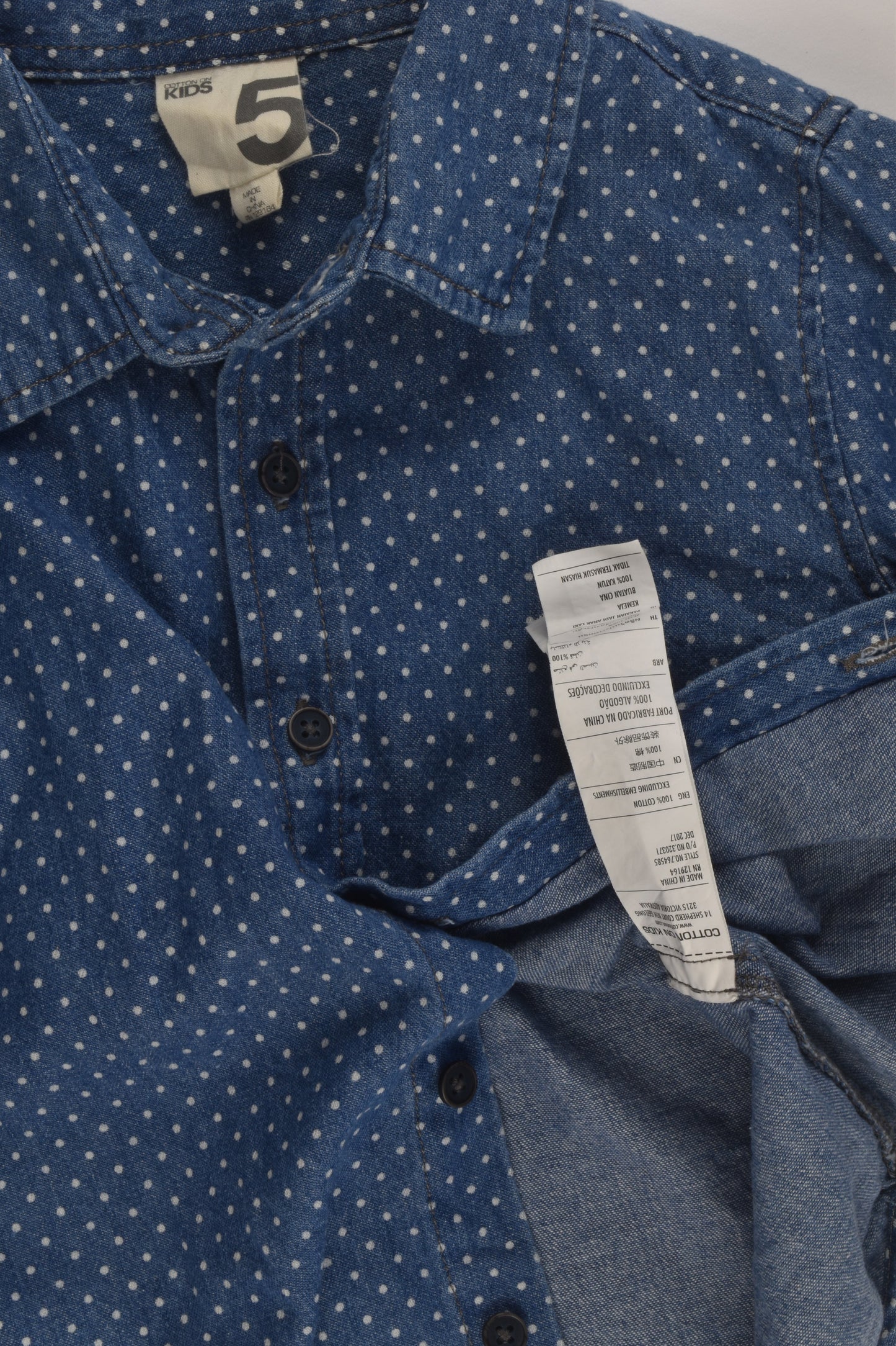 Cotton On Kids Size 5 Denim Shirt