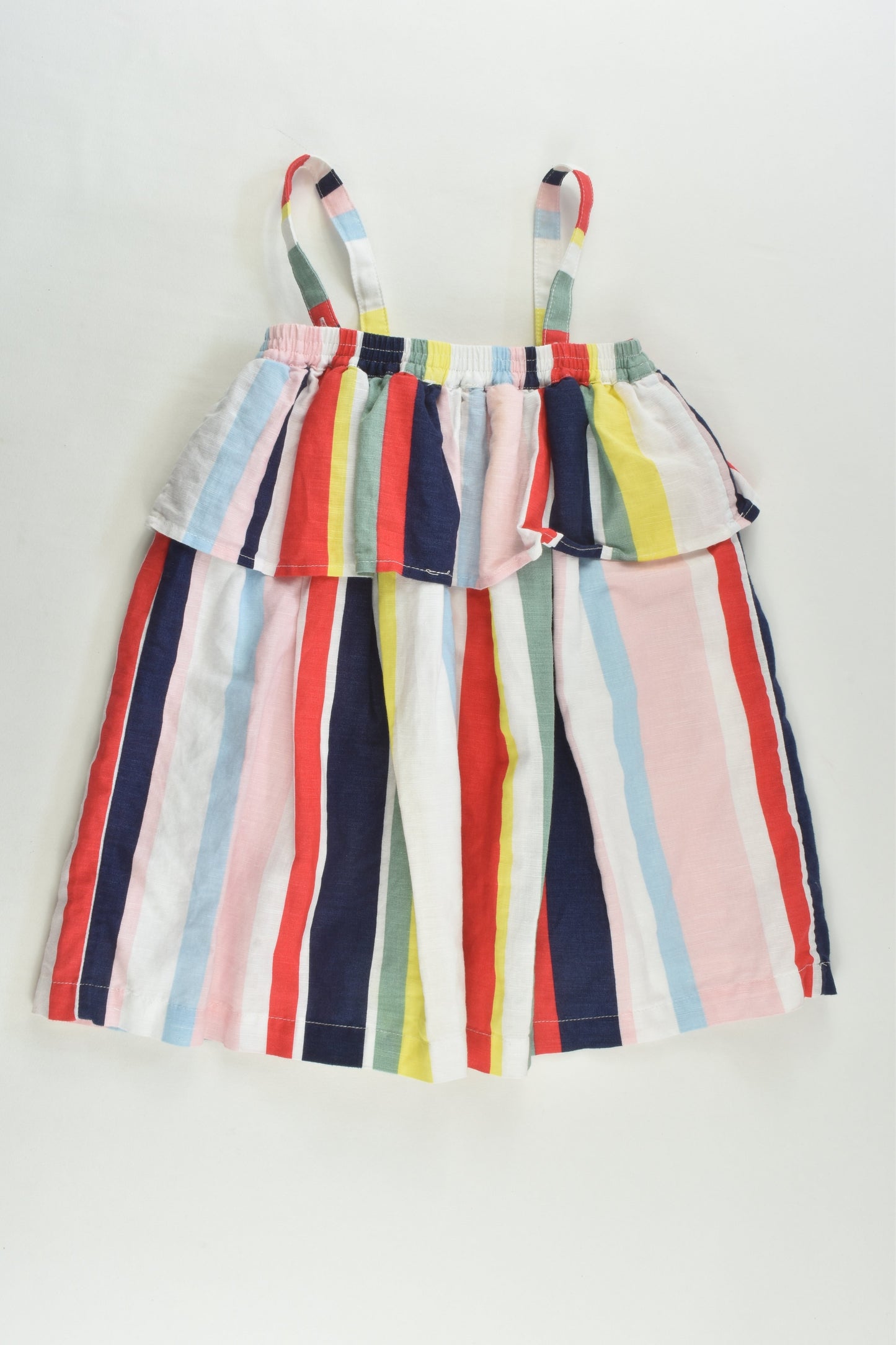 Country Road Size 2 Lined Linen Blend Colourful Stripes Dress