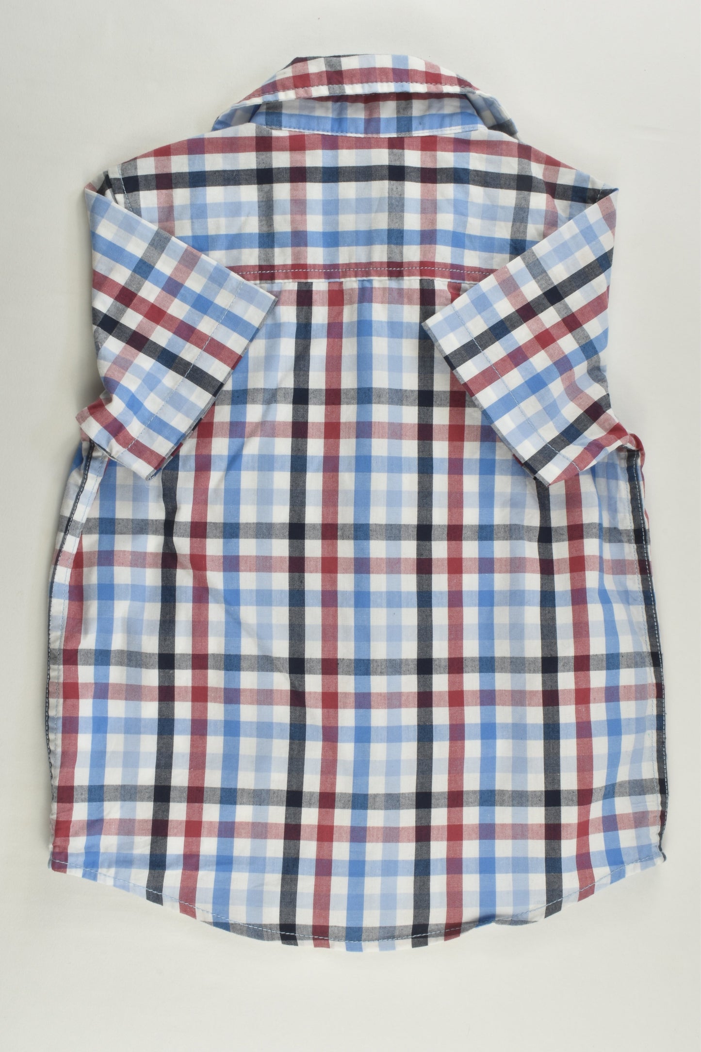 David Jones Size 3 Checked Shirt with Linen Details