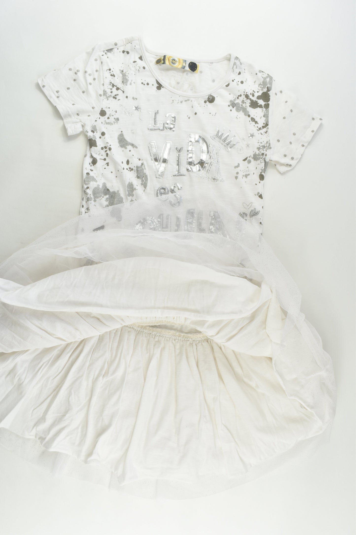 Desigual Size 11/12 (146-152 cm) 'La Vida Es Chula' Tulle Dress