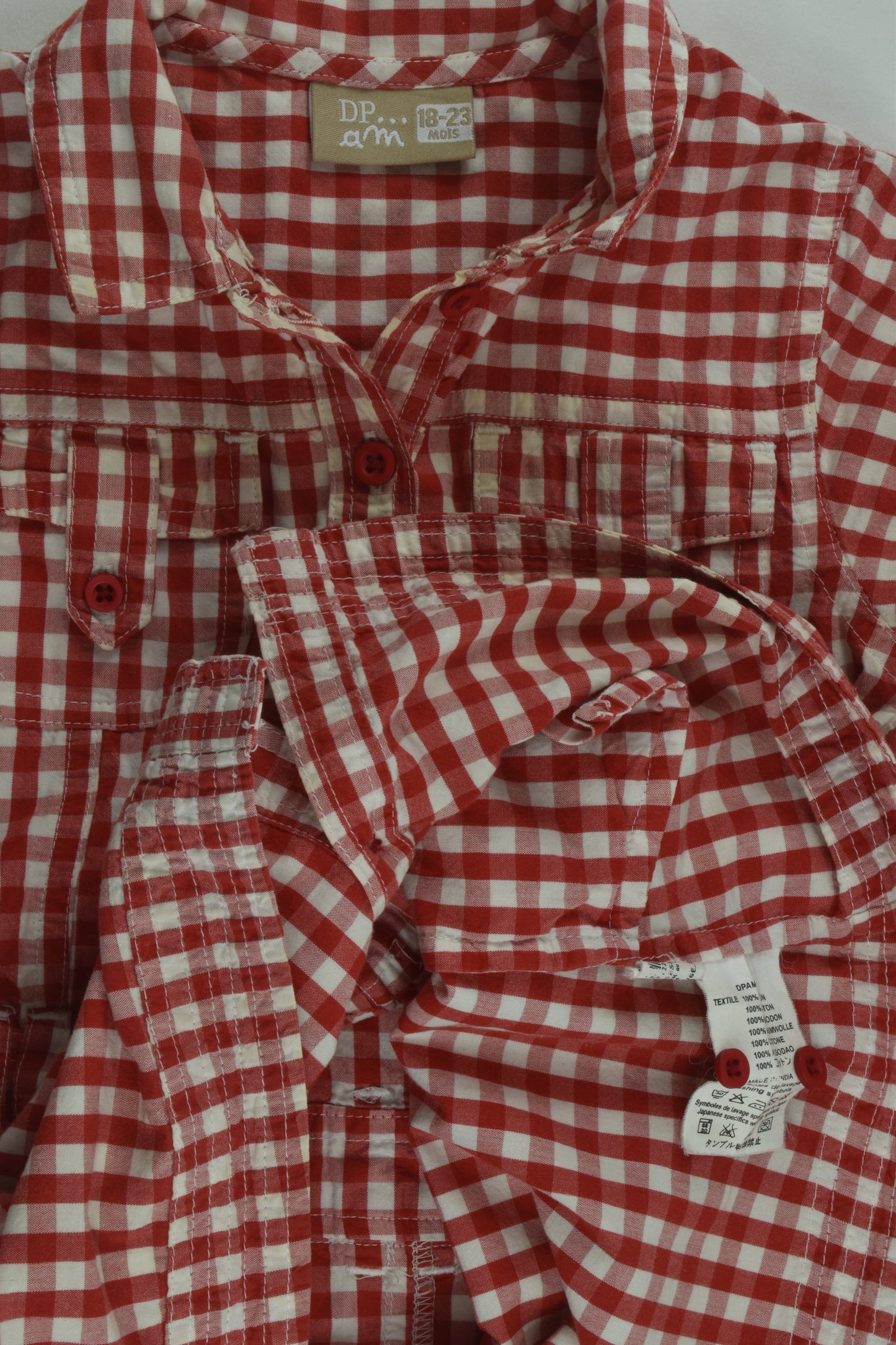 Du Pareil Au Même Size 1-2 (18-23 months) Checked Dress
