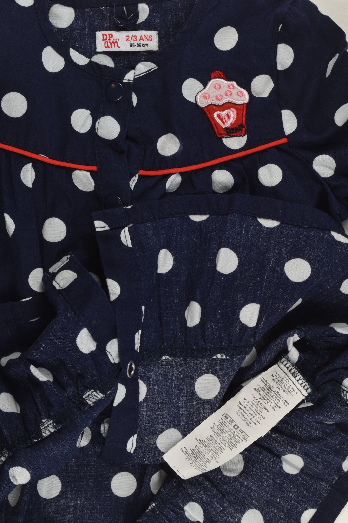 Du Pareil Au Même Size 2/3 Polka Dots Dress