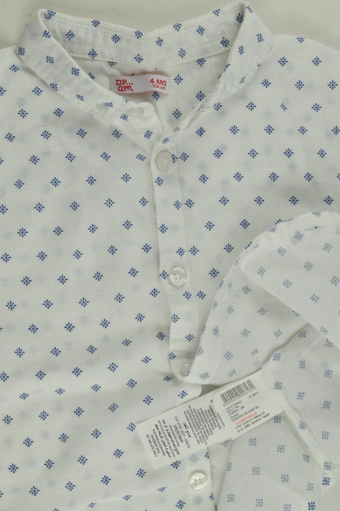 Du Pareil Au Même Size 4 Linen Blend Shirt