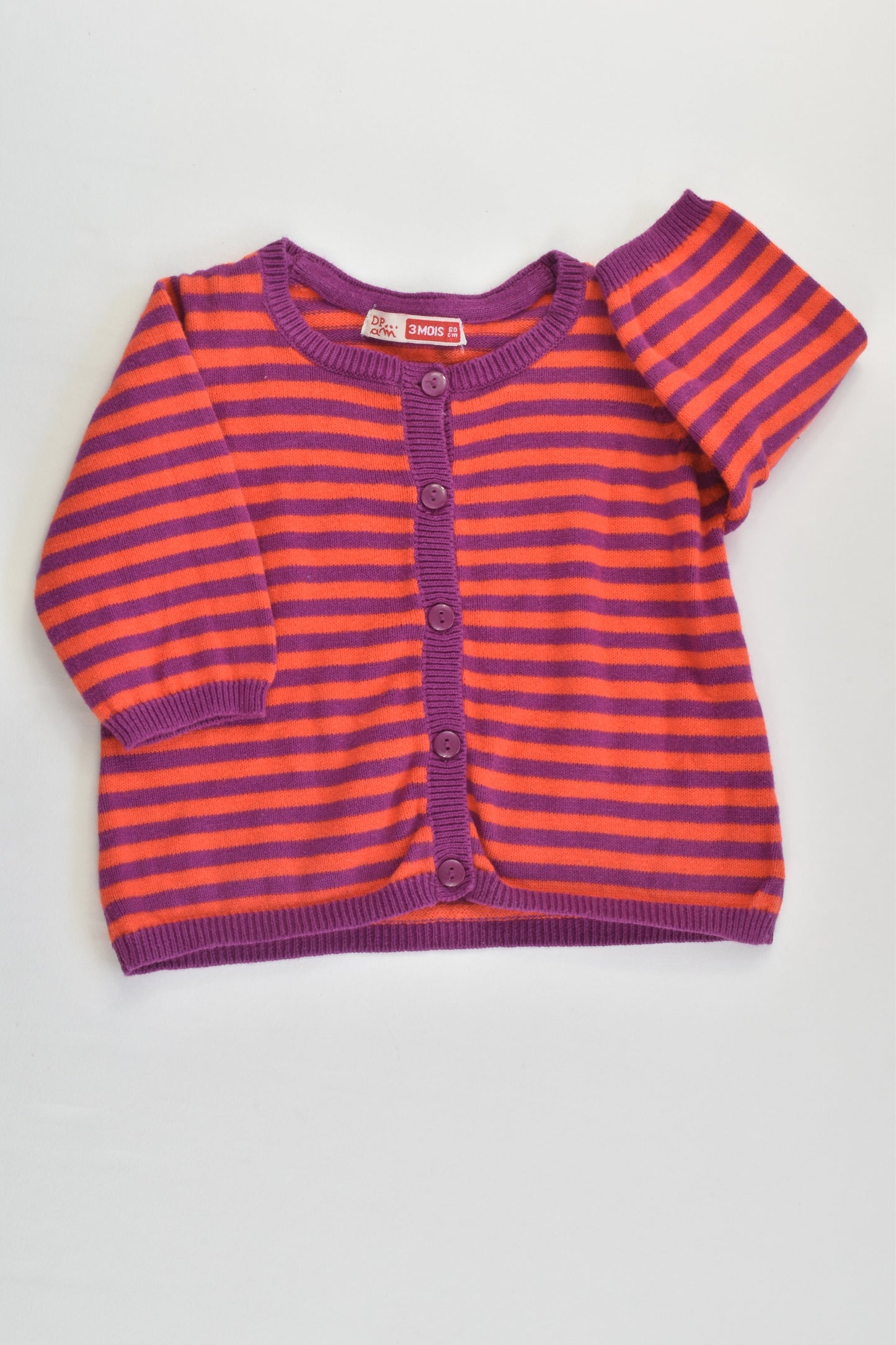 Du Pareil au Même (France) Size 000 (3 months, 60 cm) Striped Cardigan