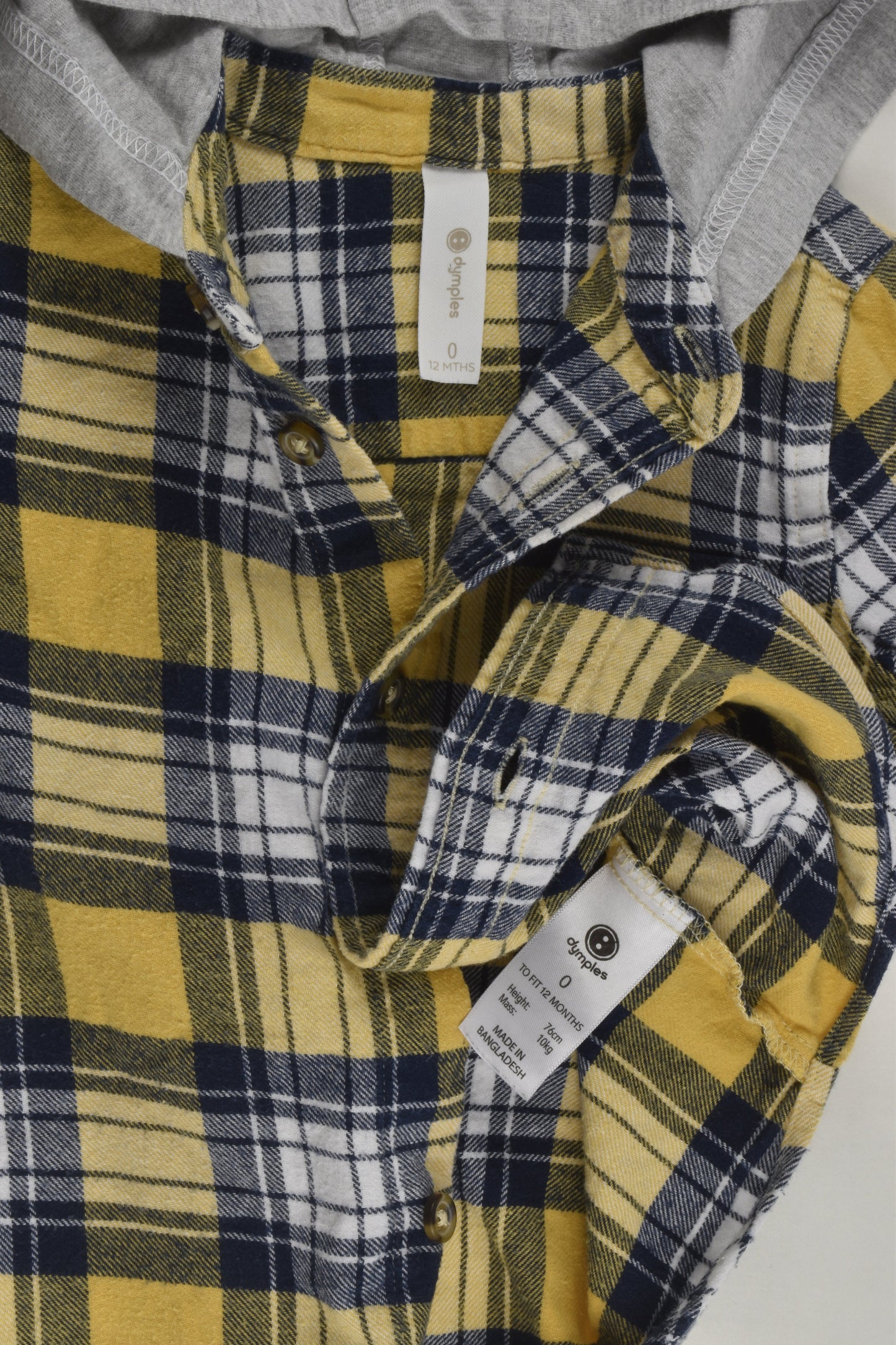 Dymples Size 0 Checked Hooded Shirt