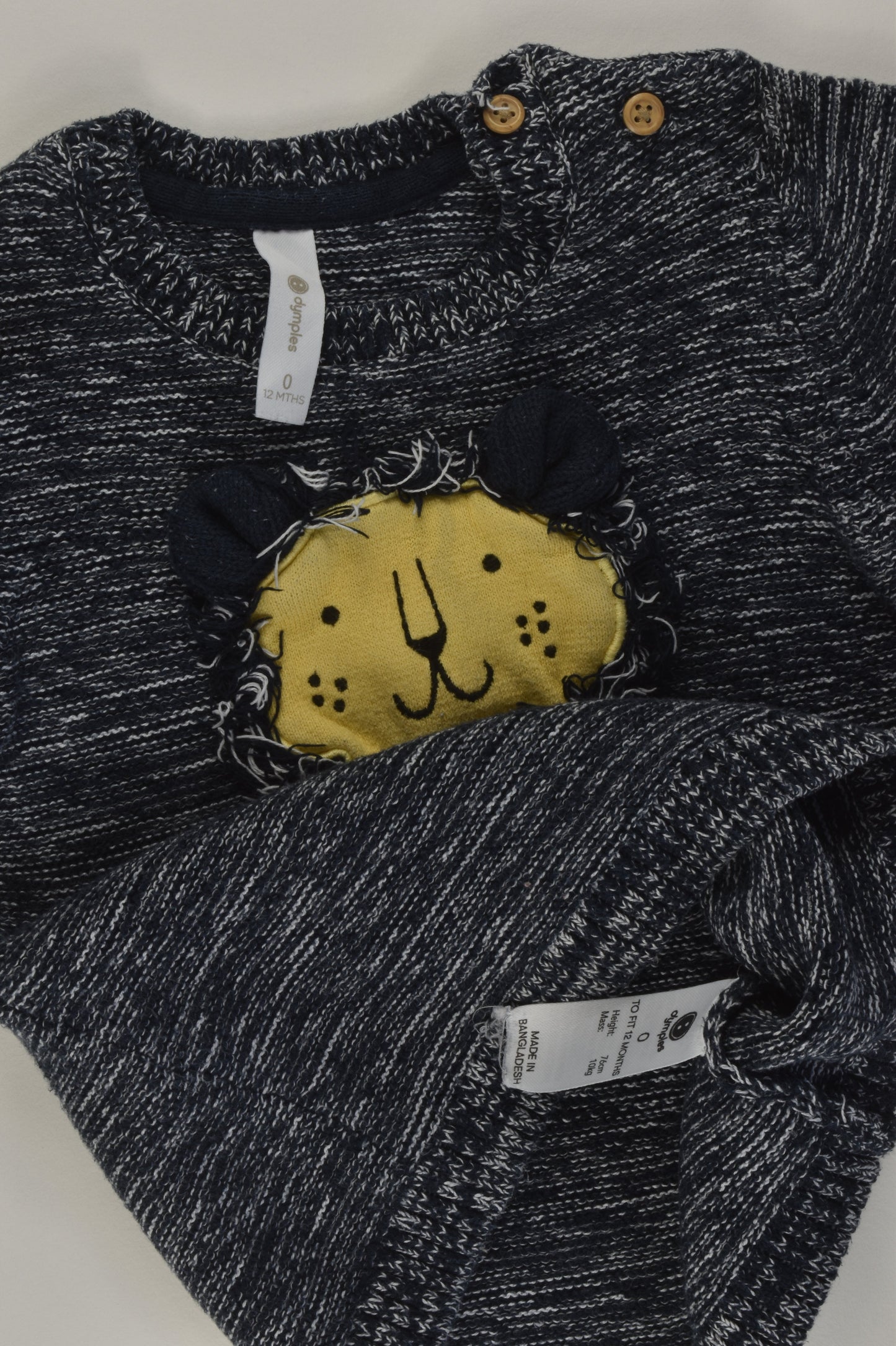 Dymples Size 0 Lion Knit Jumper