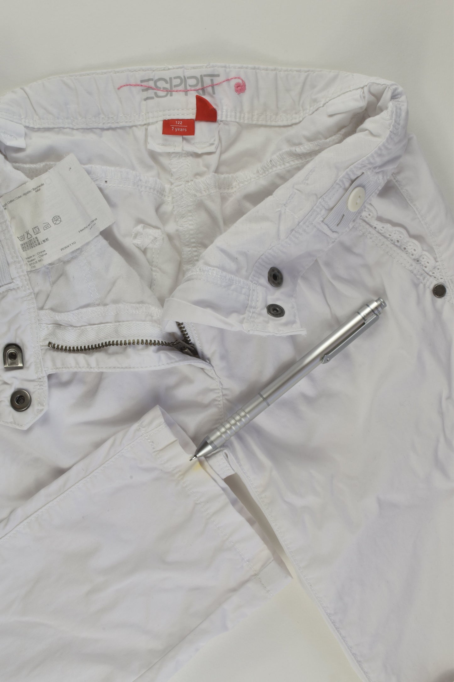 Esprit Size 7 White Lightweight Pants