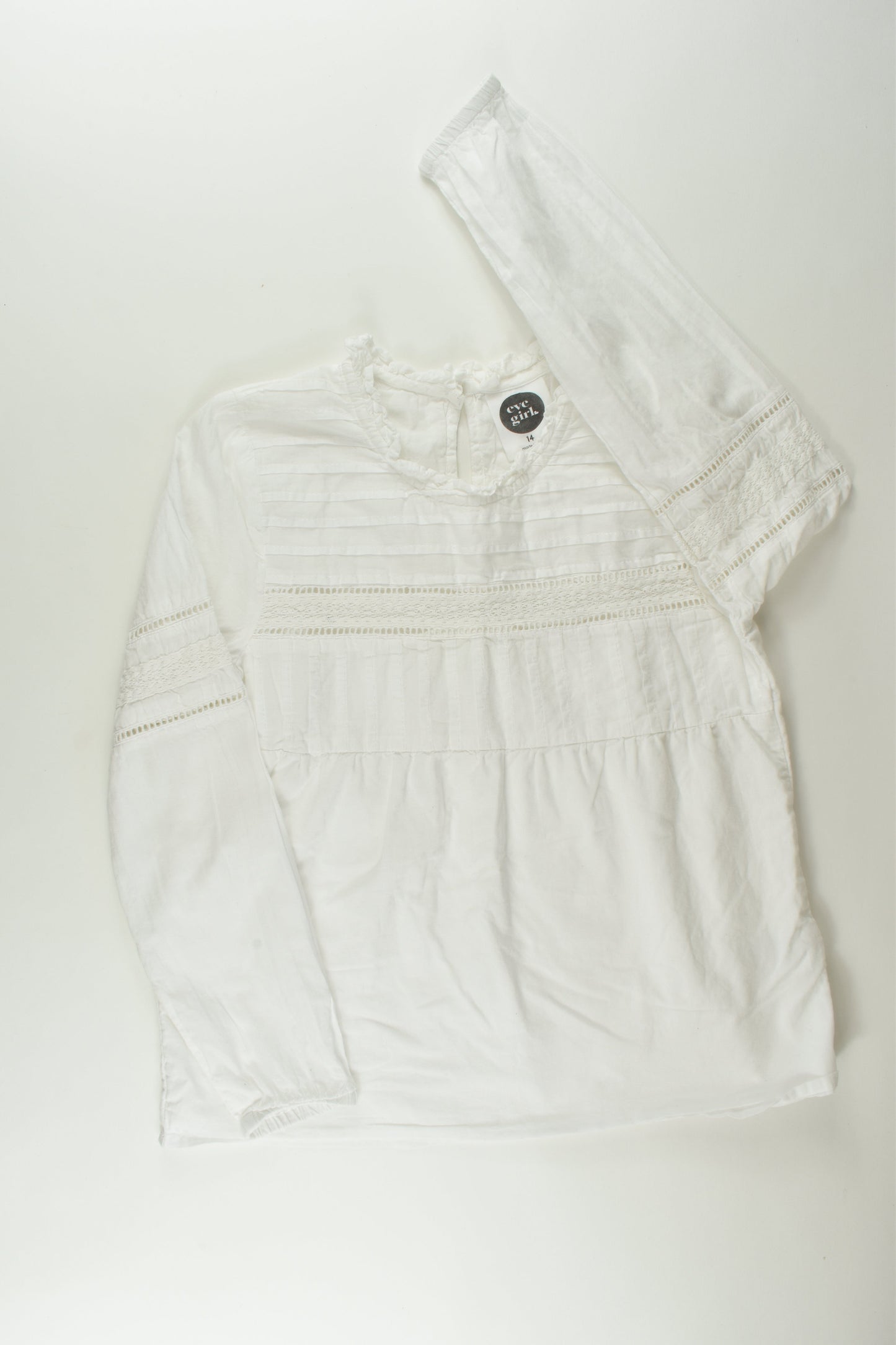 Eve Girl Size 14 Lace Detail Lined Blouse