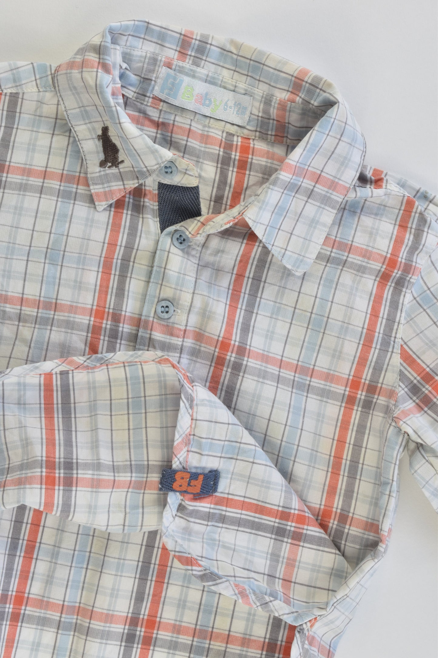 F Baby Size 0 (6-12 months) Checked Collared Shirt