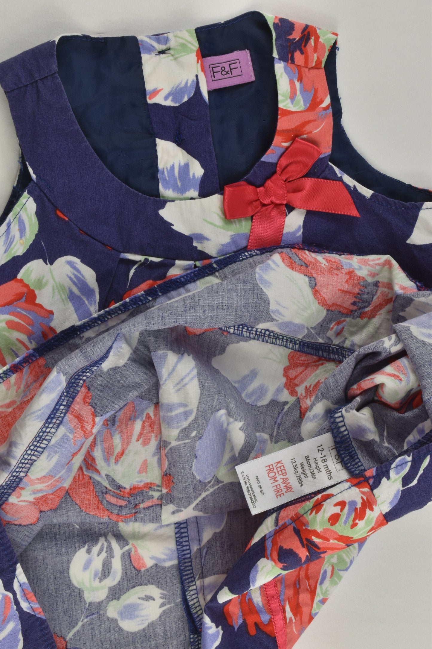 F&F Size 1 (12-18 months) Floral Dress