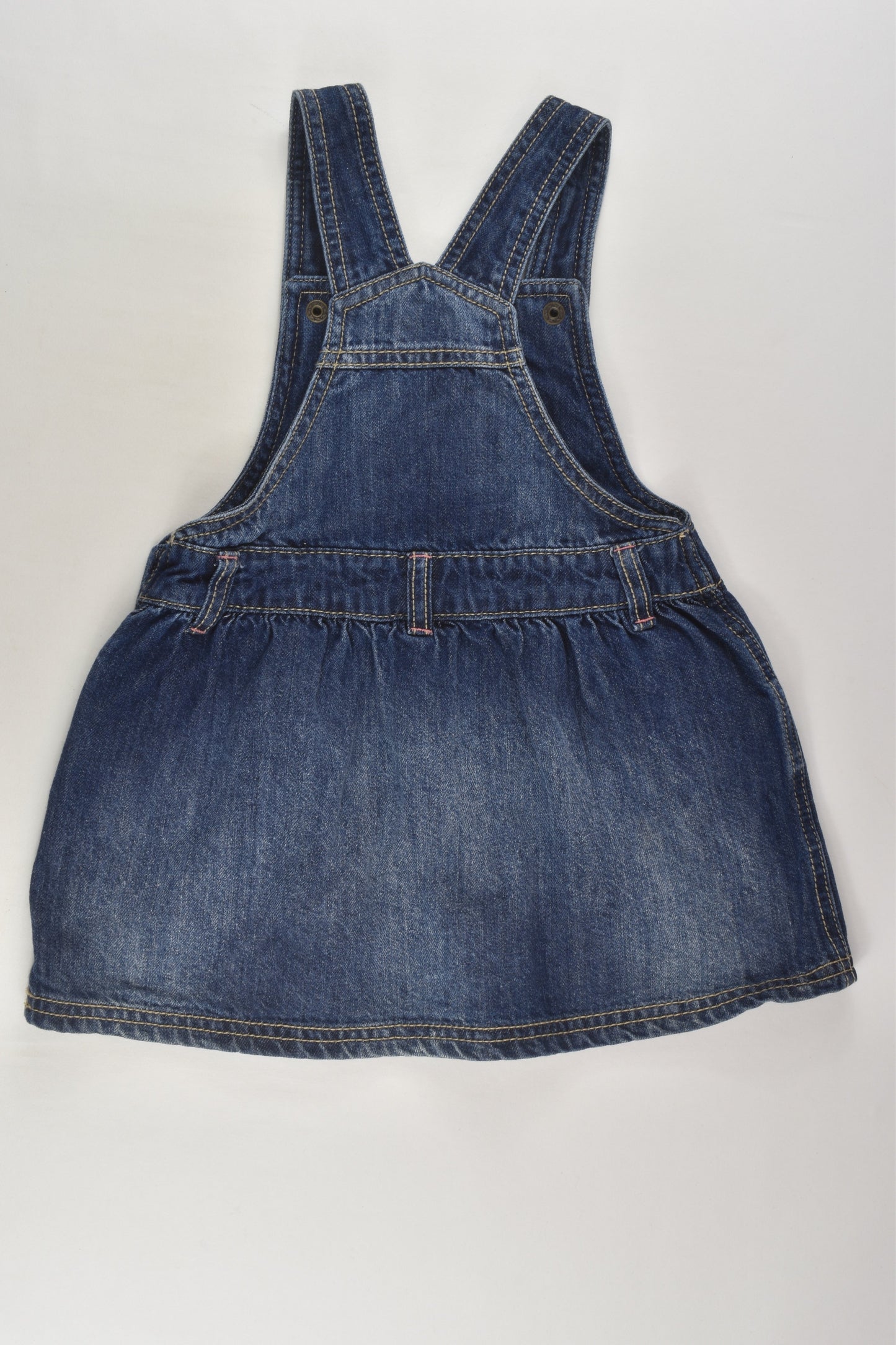 F&F Size 2 (18-24 months) 'Hello Little Bird' Denim Pinafore Dress