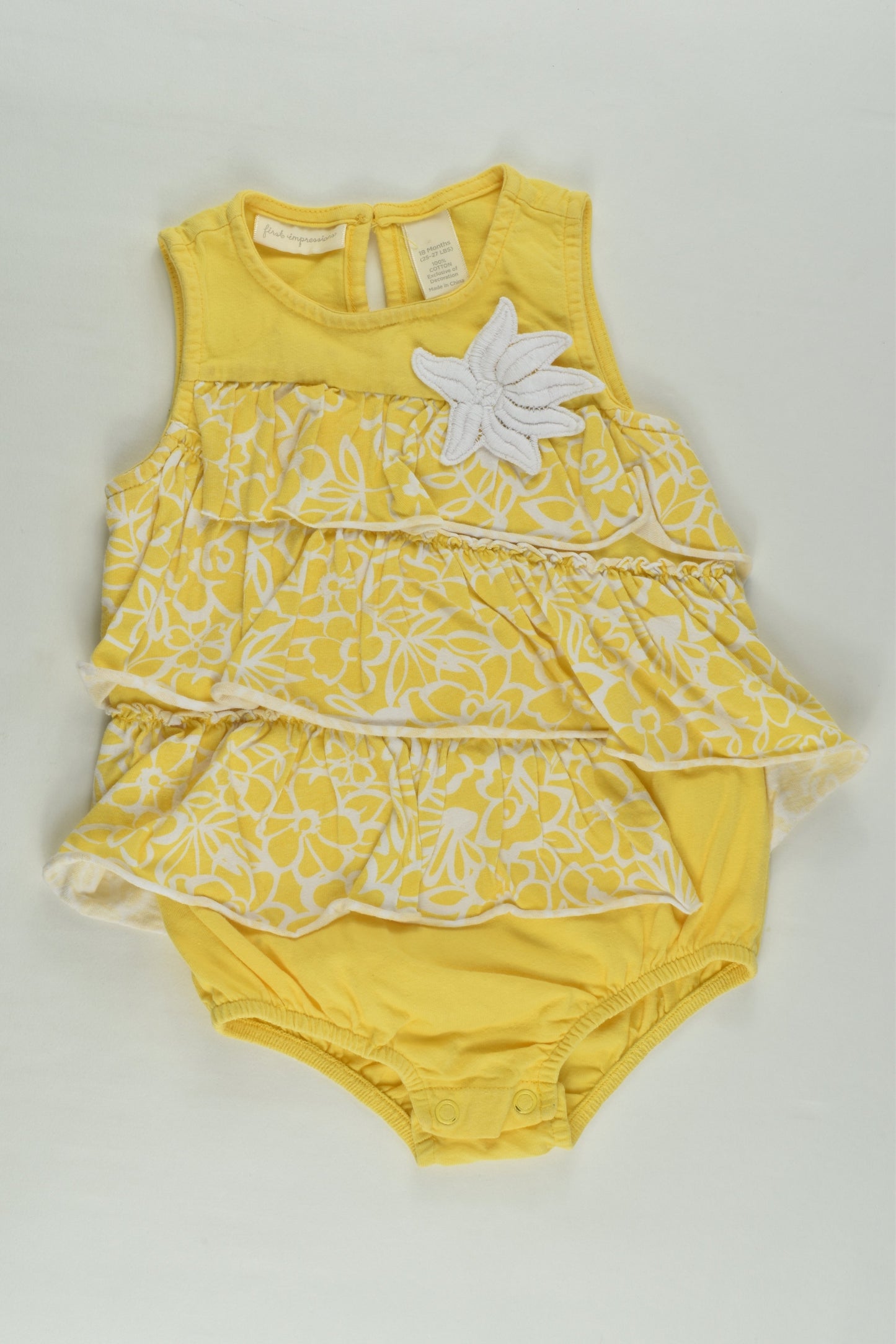 First Impressions Size 1 (18 months) Ruffle Summer Romper