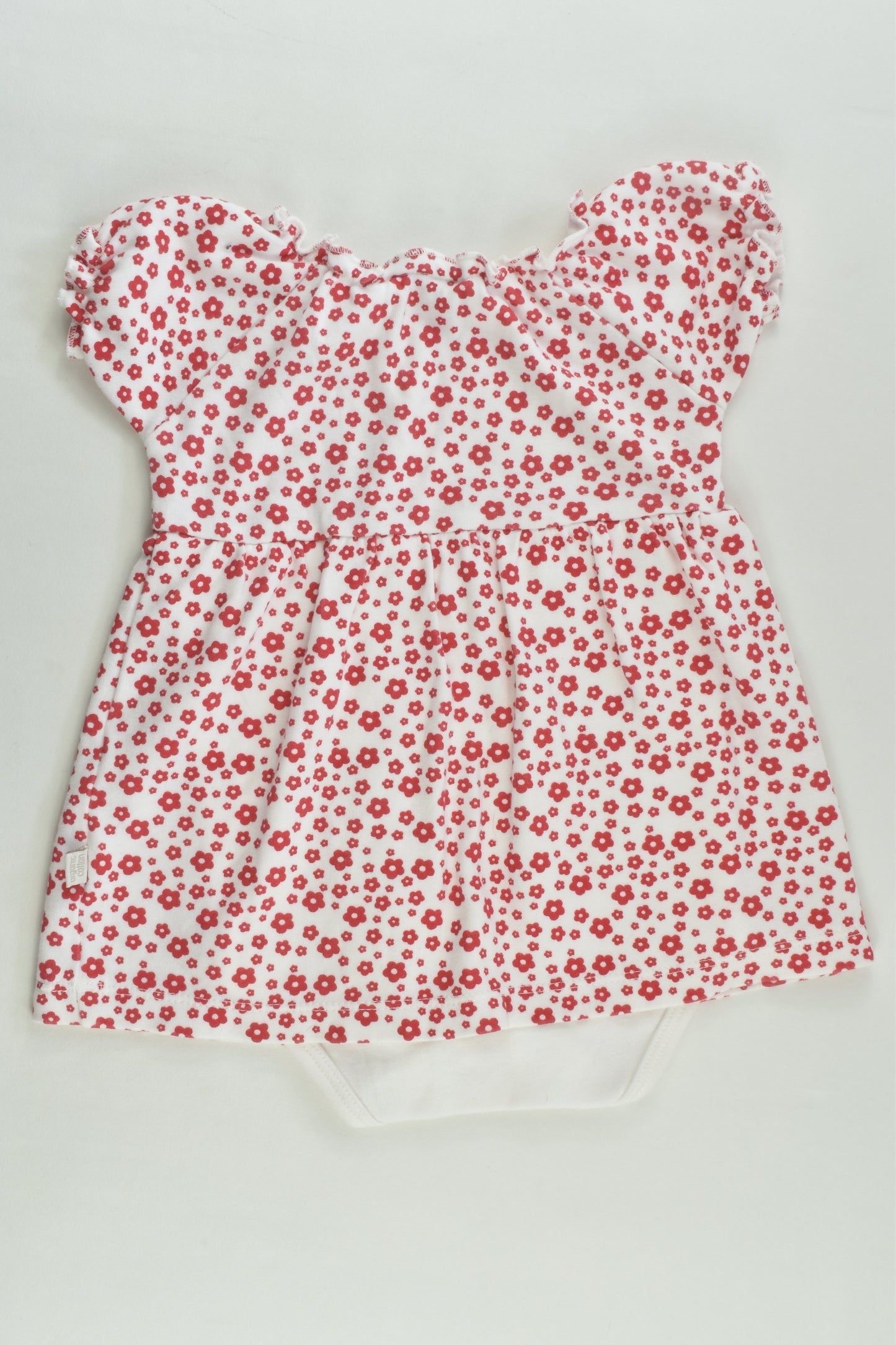 Gaia Size 00 (68 cm) Organic Floral Dress with Bodysuit underneath