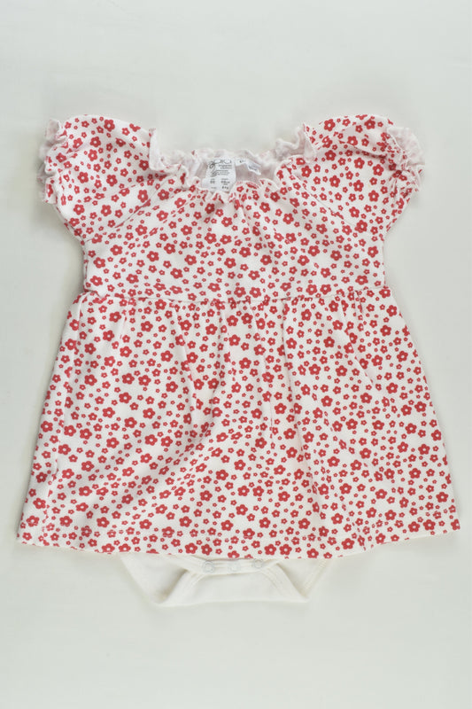 Gaia Size 00 (68 cm) Organic Floral Dress with Bodysuit underneath