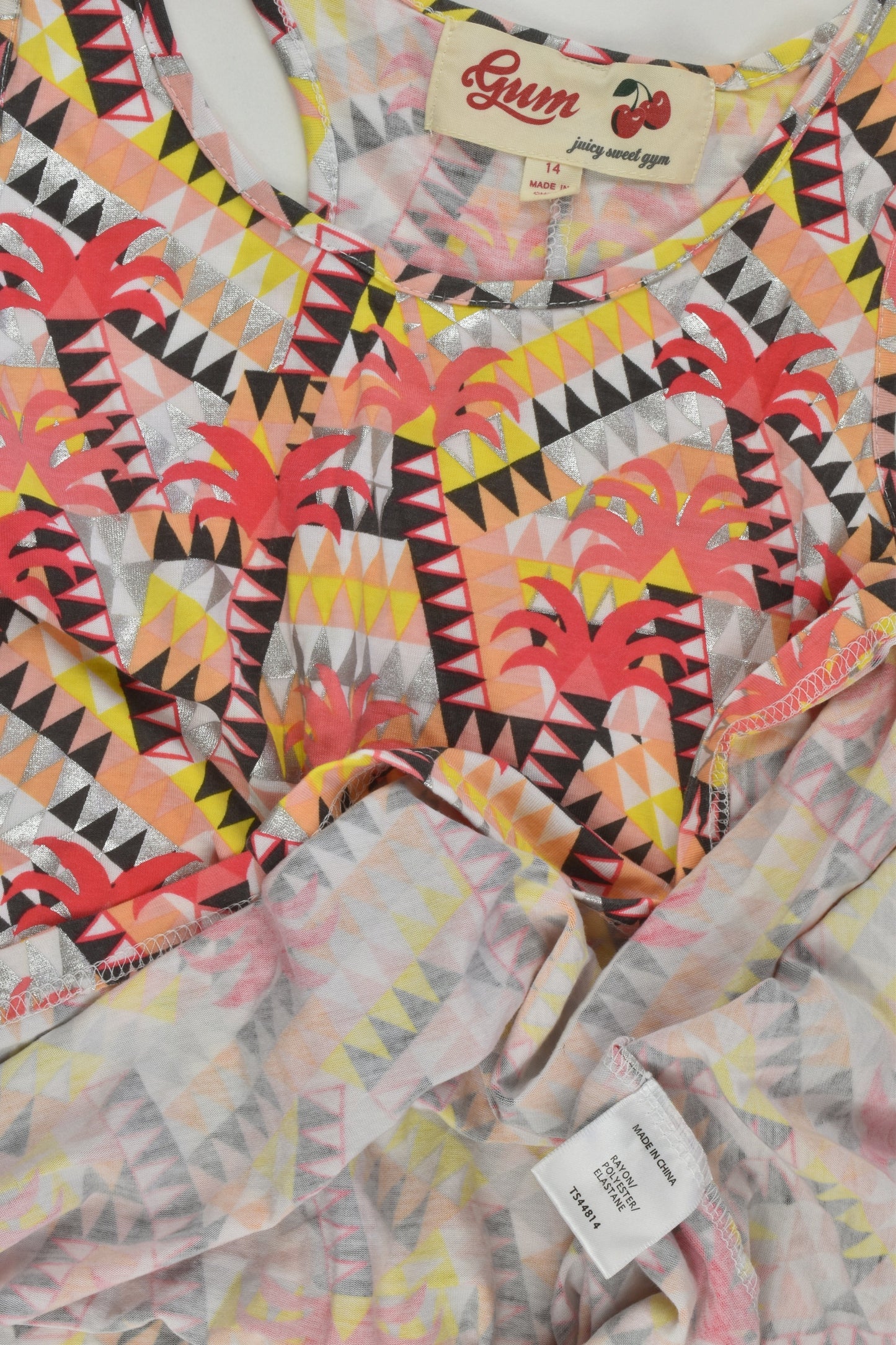 Gum Size 14 Palm Trees Dress