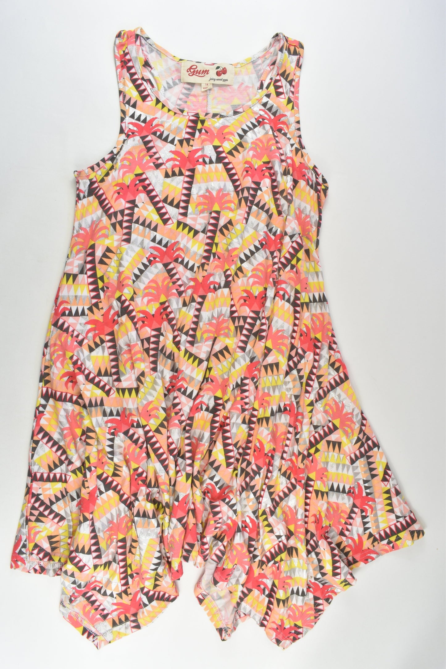 Gum Size 14 Palm Trees Dress