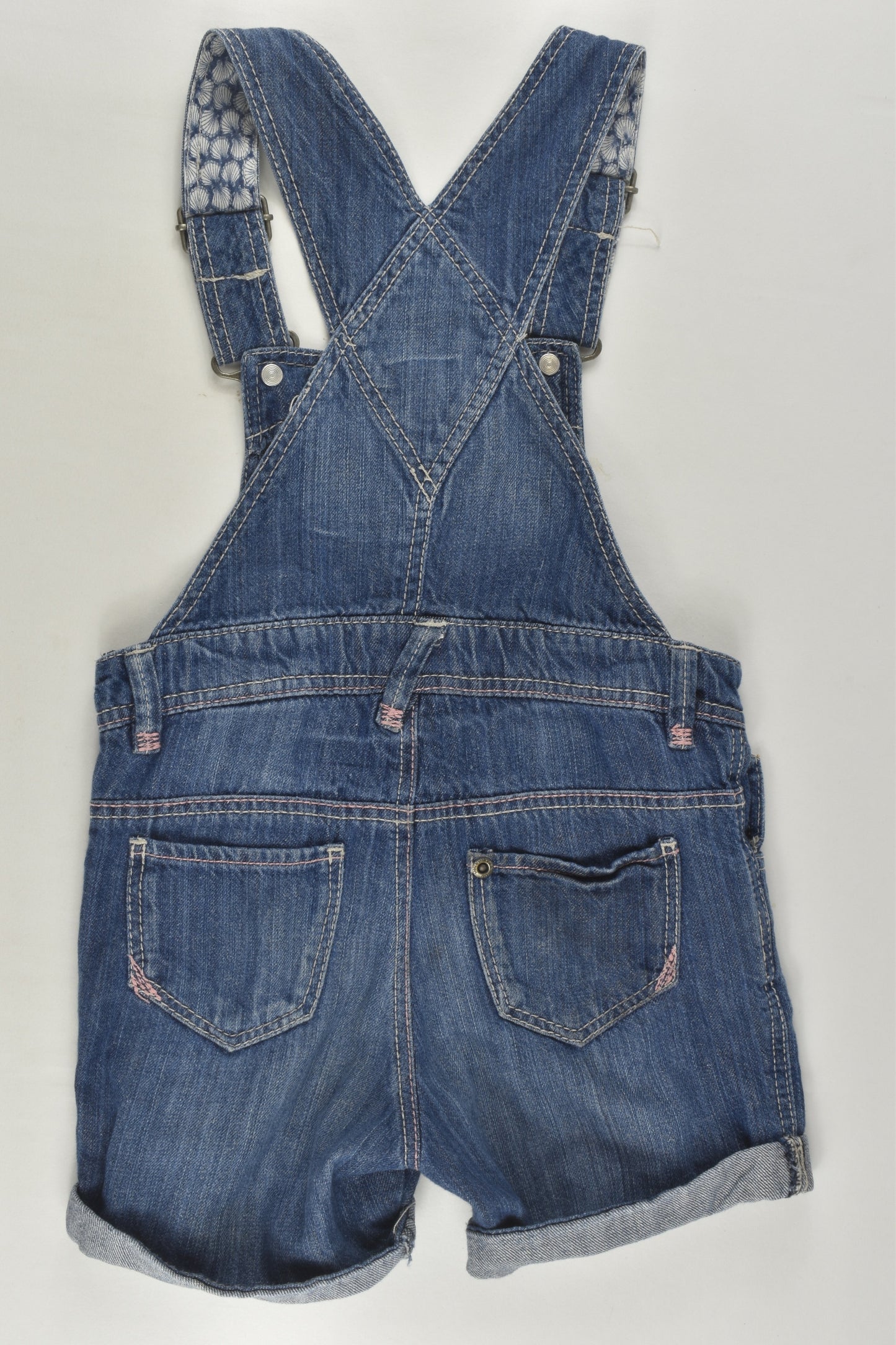 H&M Size 0 (74 cm) Seashell Short Denim Overalls