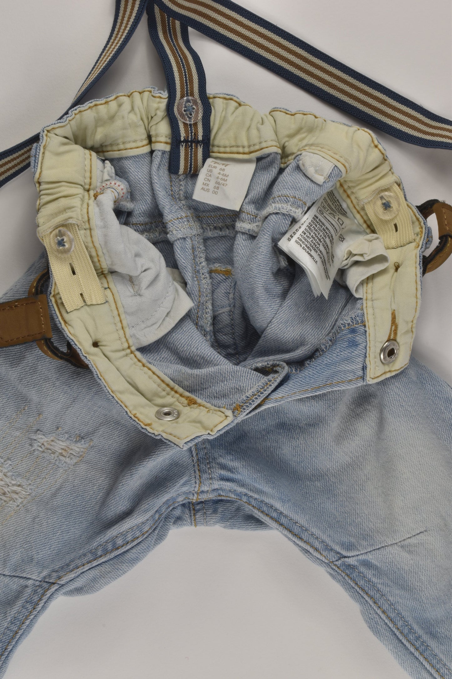 H&M Size 00 Suspemder Denim Pants