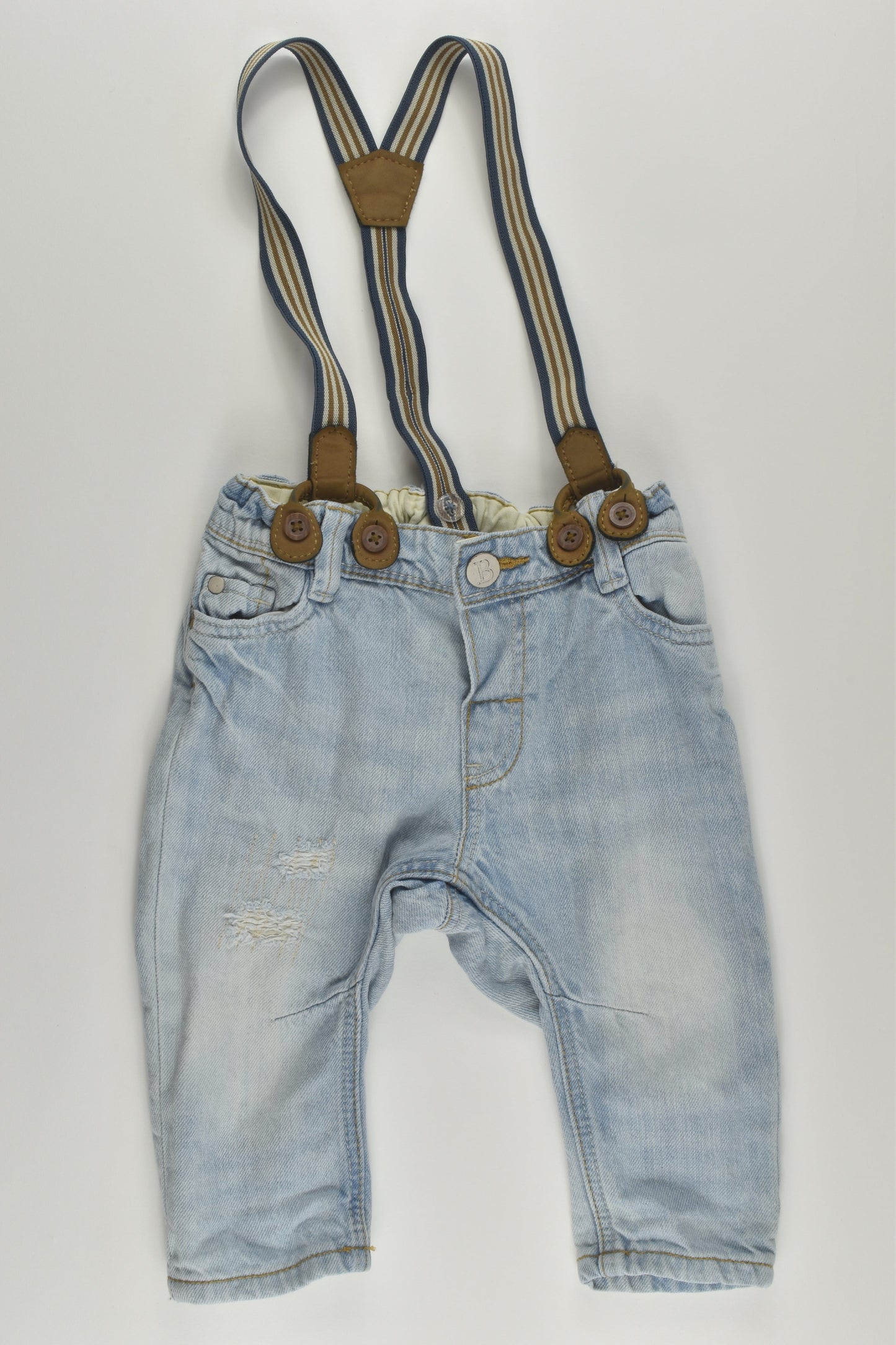 H&M Size 00 Suspemder Denim Pants
