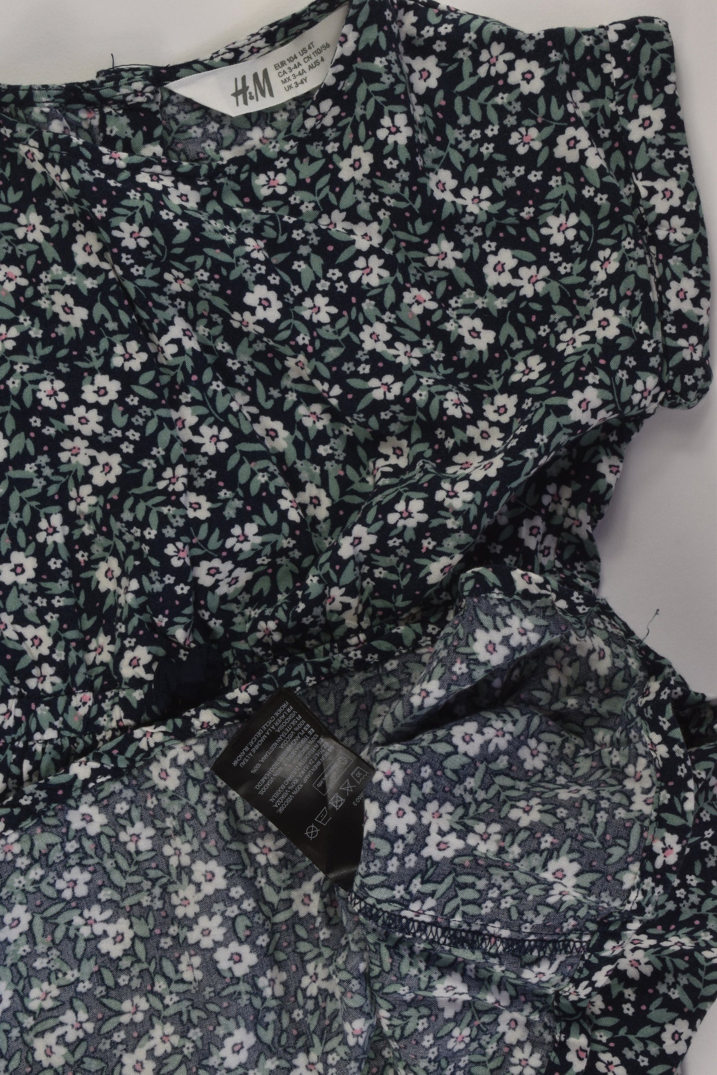 H&M Size 3-4 Floral Viscose Dress
