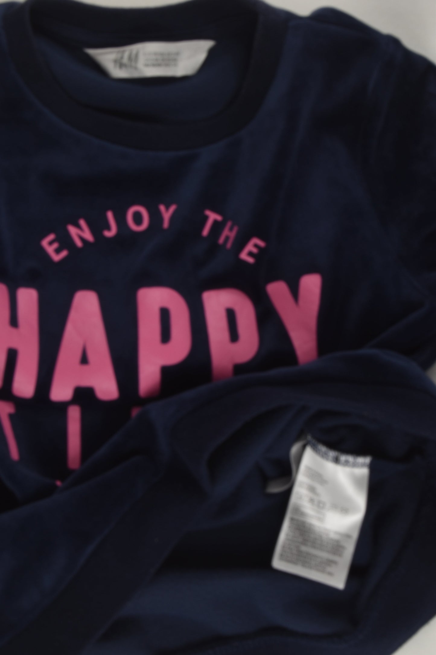H&M Size 3-4 Velour 'Happy Times' Sweater