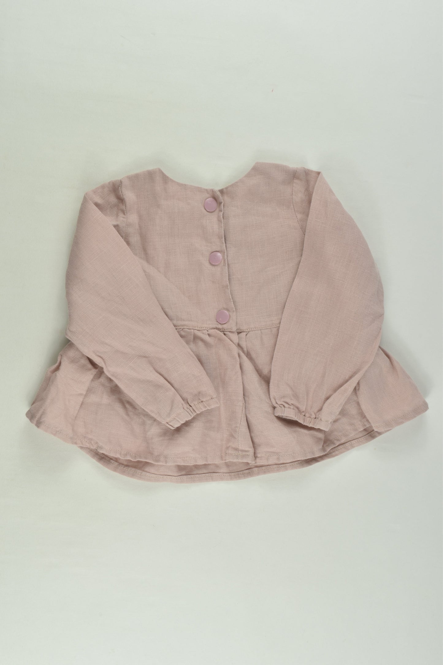 Handmade Size 0 Linen-feel Peplum Top