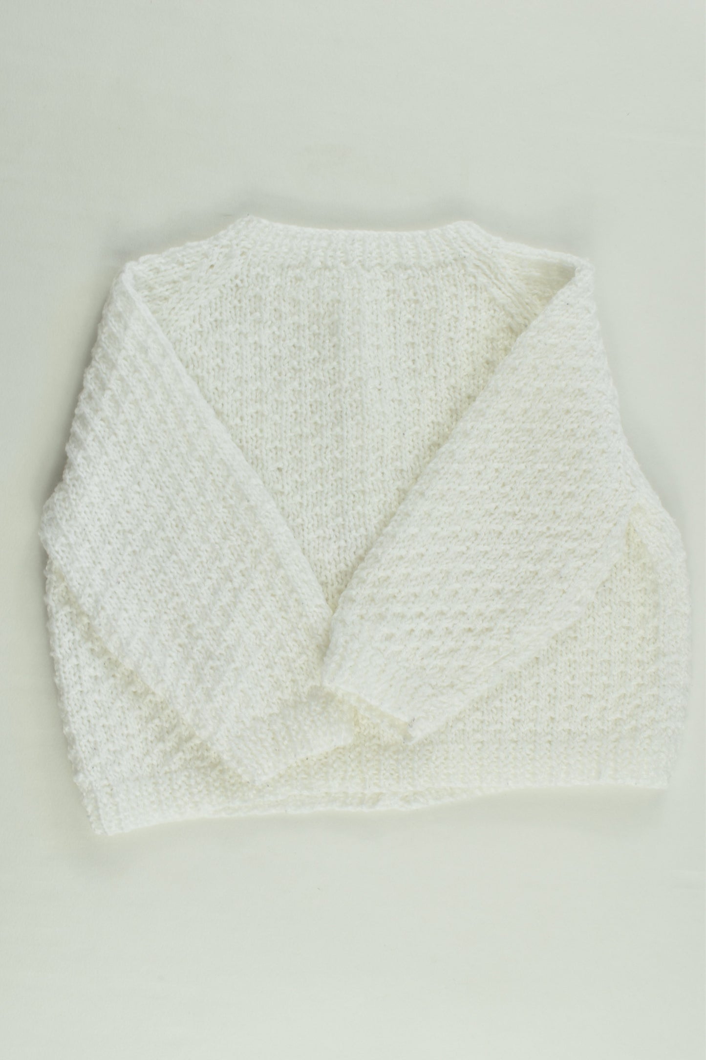 Handmade Size 00 White Knitted Cardigan