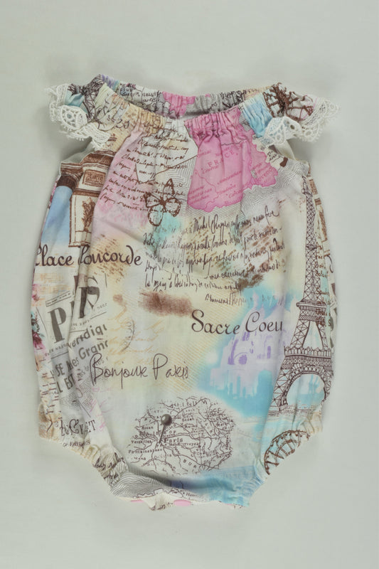 Handmade Size 000 Paris Bubble Romper