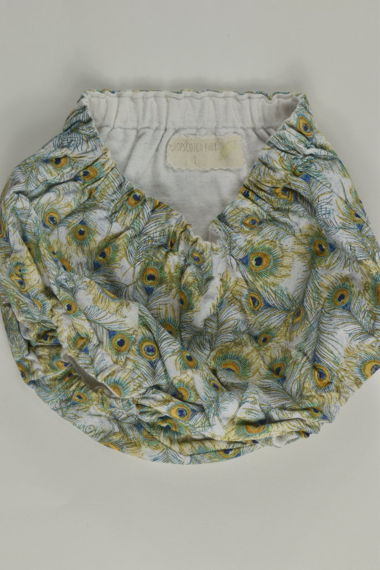 Hopscotch Baby Size 1 Peacock Lined Nappy Cover
