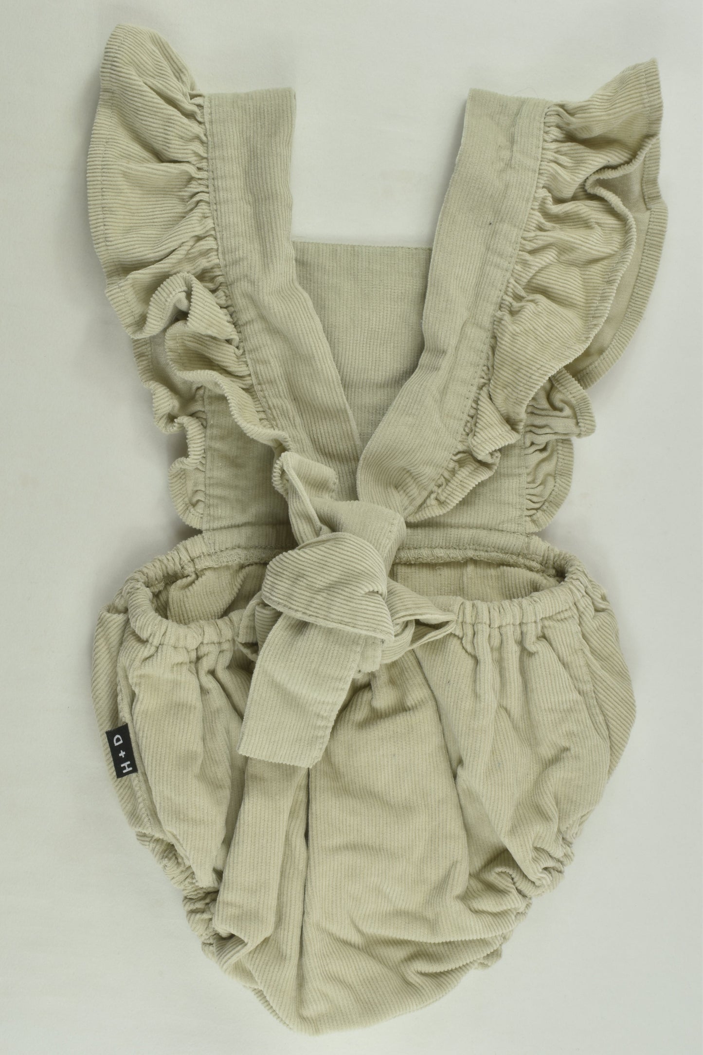 Hubble and Duke Size 1 Beige Cord Romper