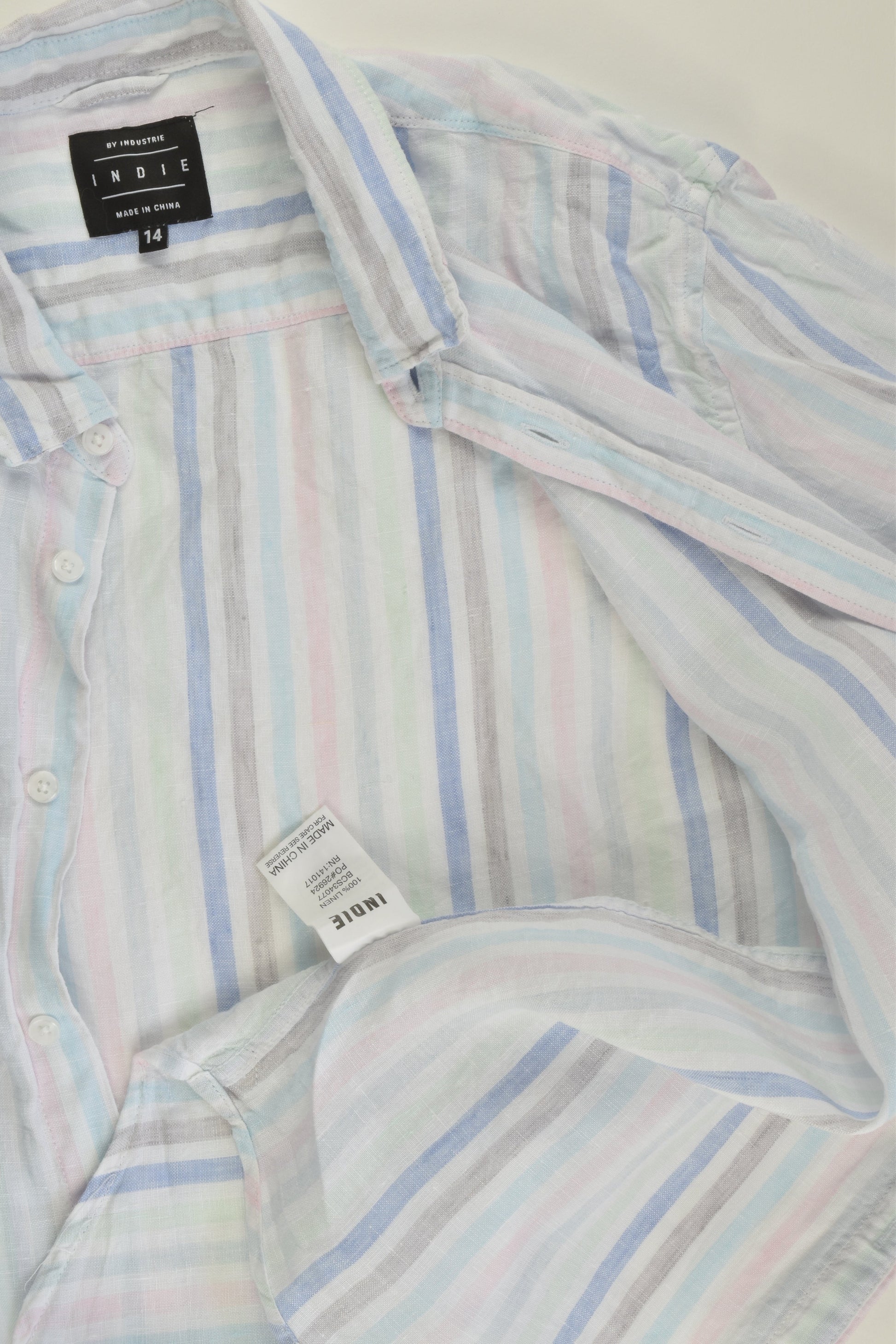 Indie Kids by Industrie Size 14 Linen Shirt
