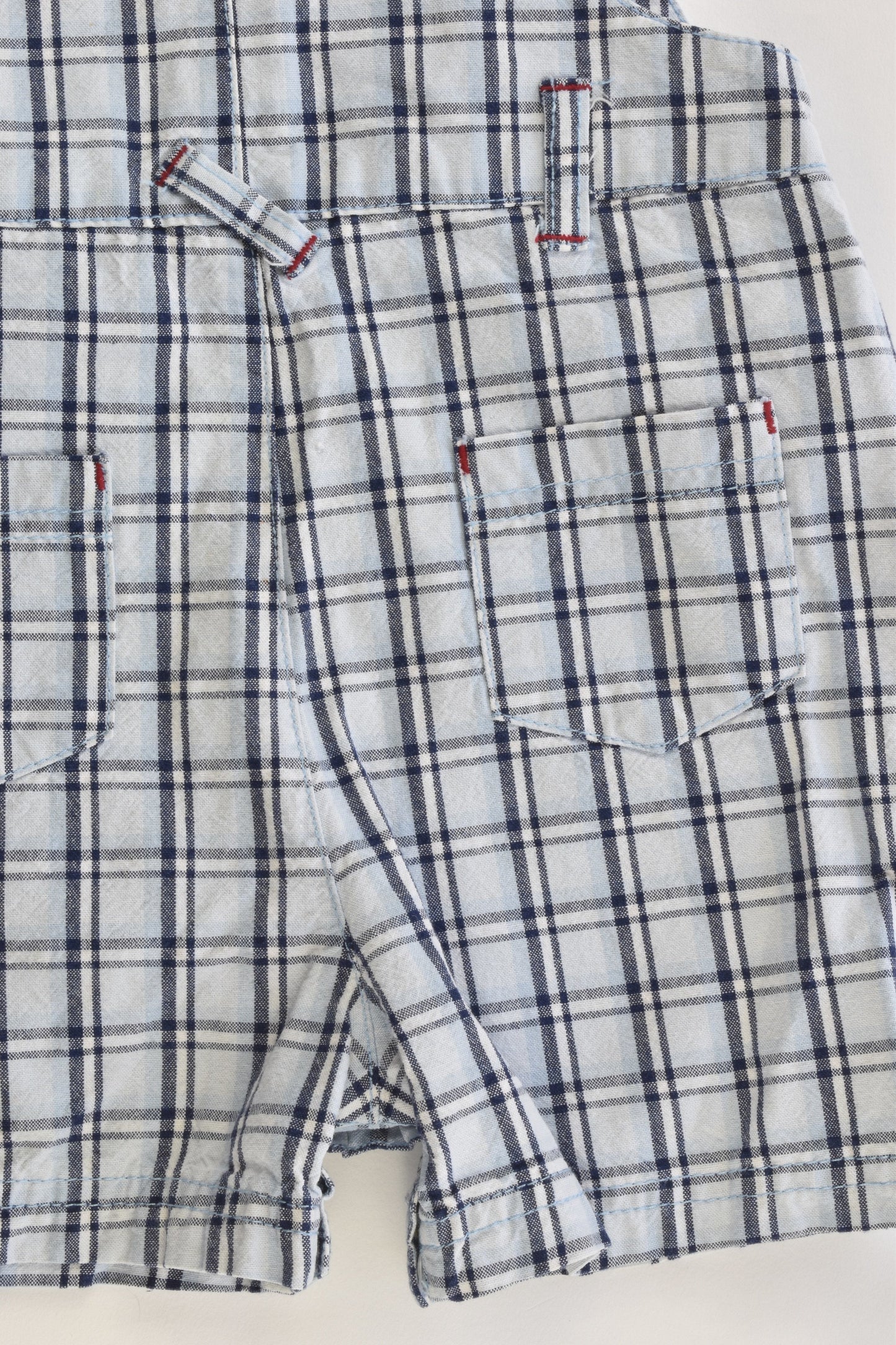 J. F. B. Size 0 (6-12 months, 68-80 cm) Checked Short Overalls