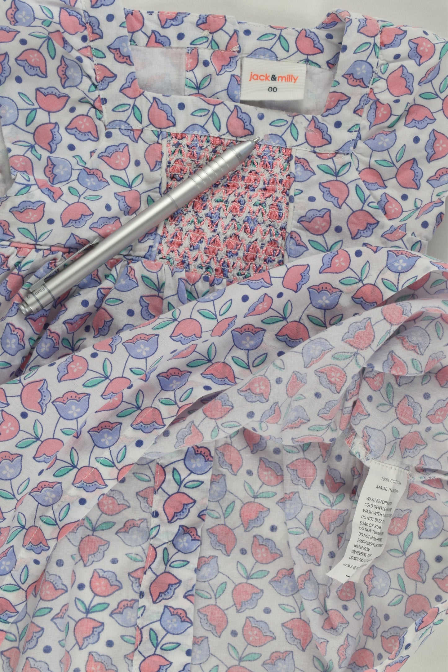 Jack & Milly Size 00 Smocked Floral Dress