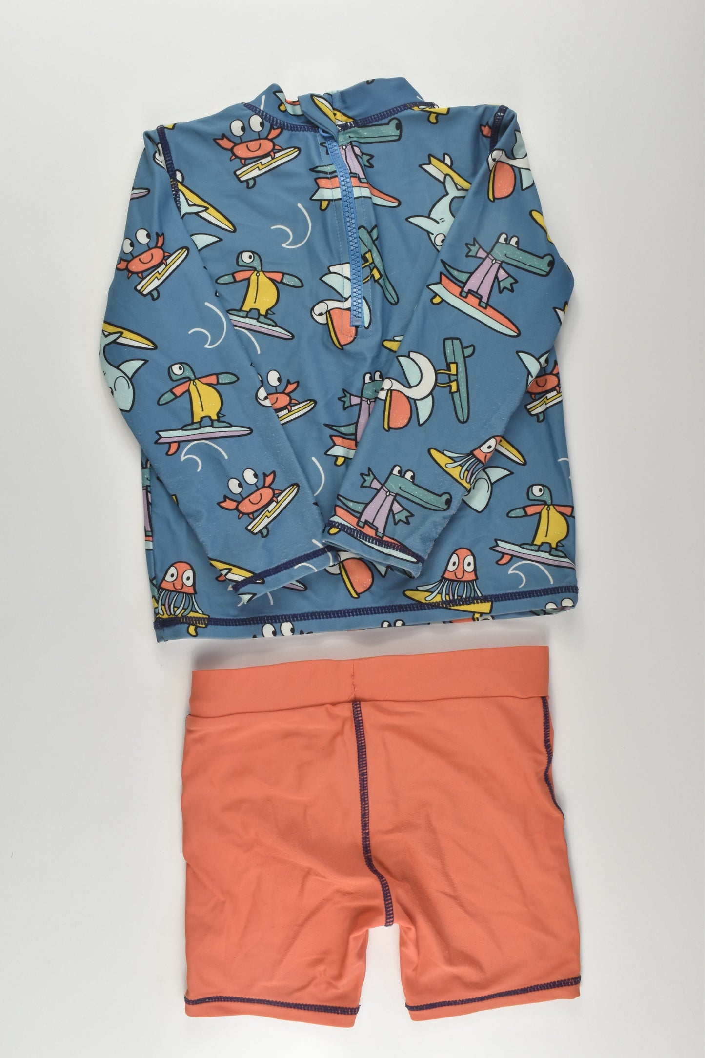 Jack & Milly Size 4 Rashie Top and Swim Shorts
