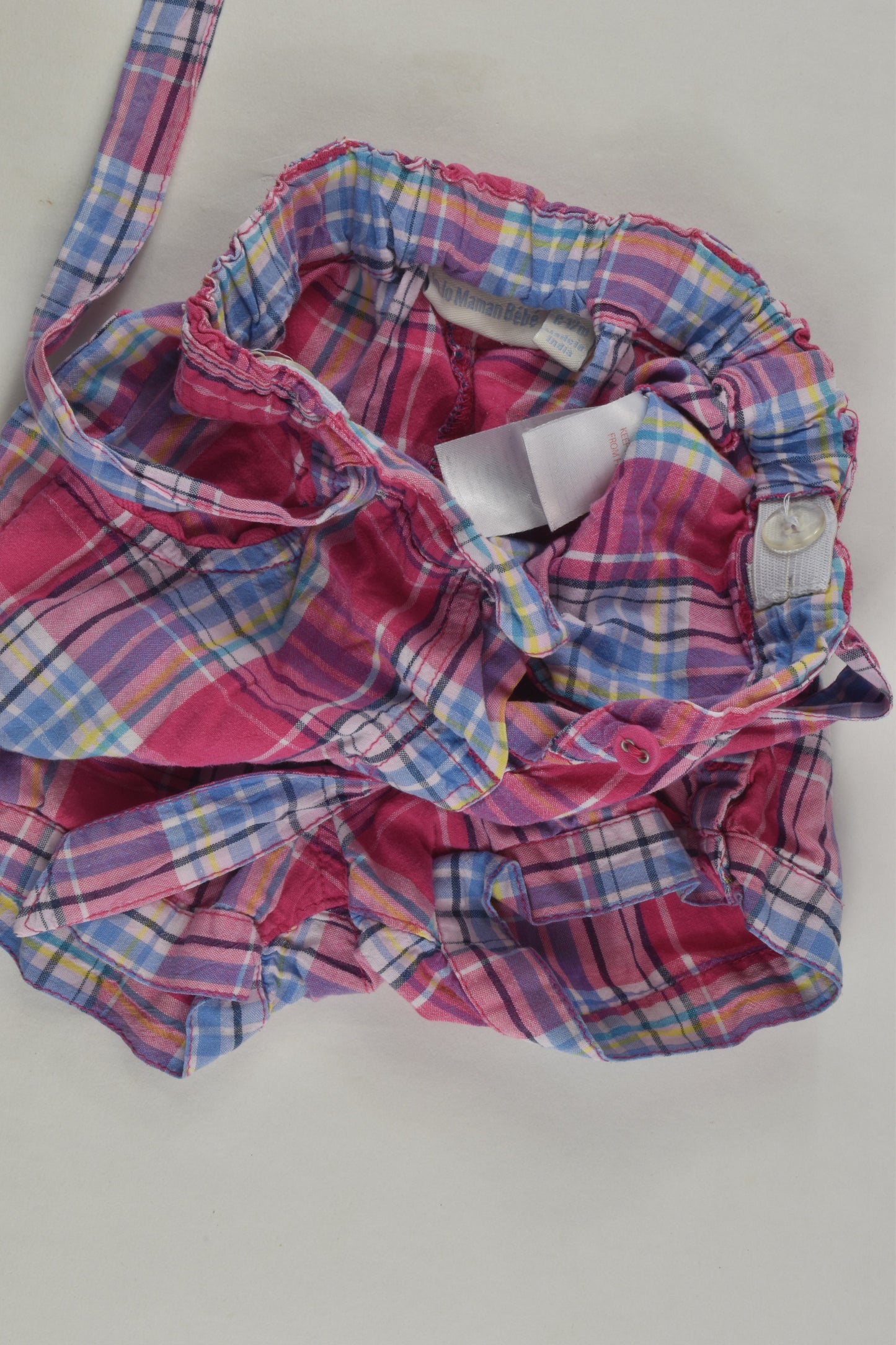 JoJo Maman Bébé Size 0 (6-12 months) Checked Shorts