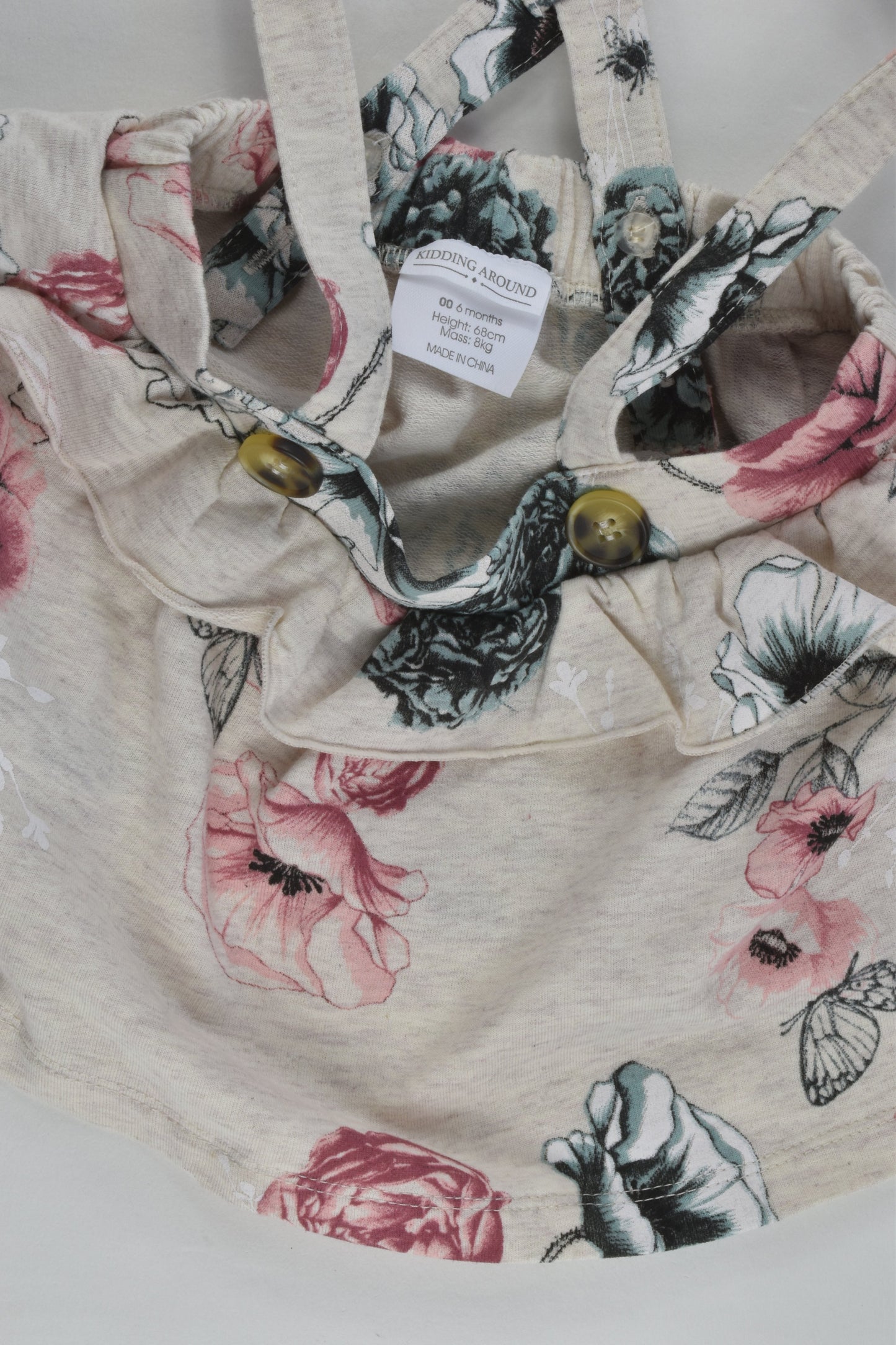 Kidding Around Size 00 Floral Suspender Skirt