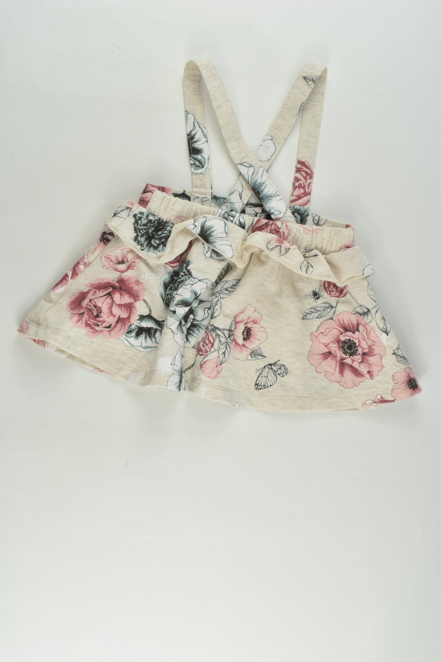 Kidding Around Size 00 Floral Suspender Skirt
