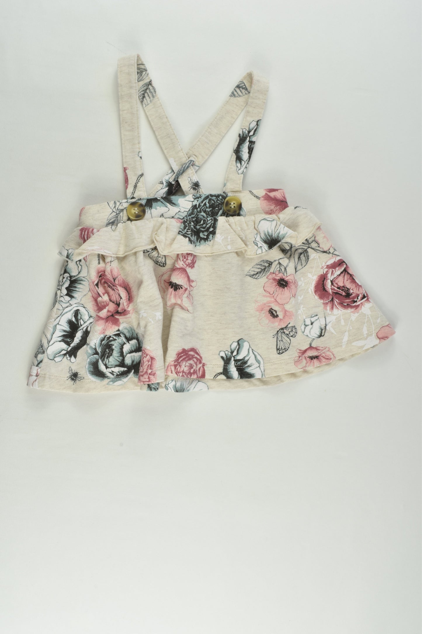 Kidding Around Size 00 Floral Suspender Skirt