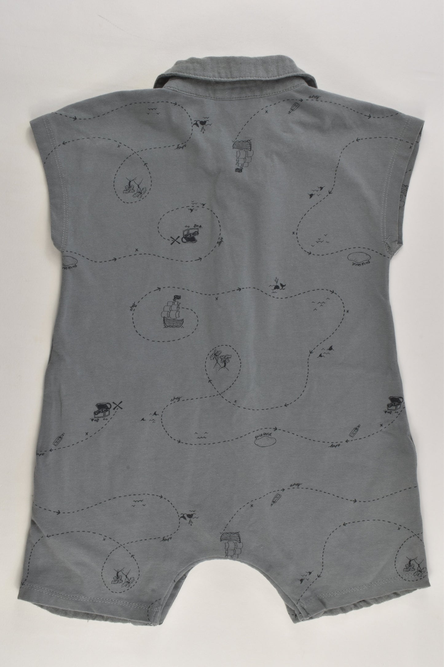 Kidding Around Size 1 (18 months) Treasure Map Short Romper