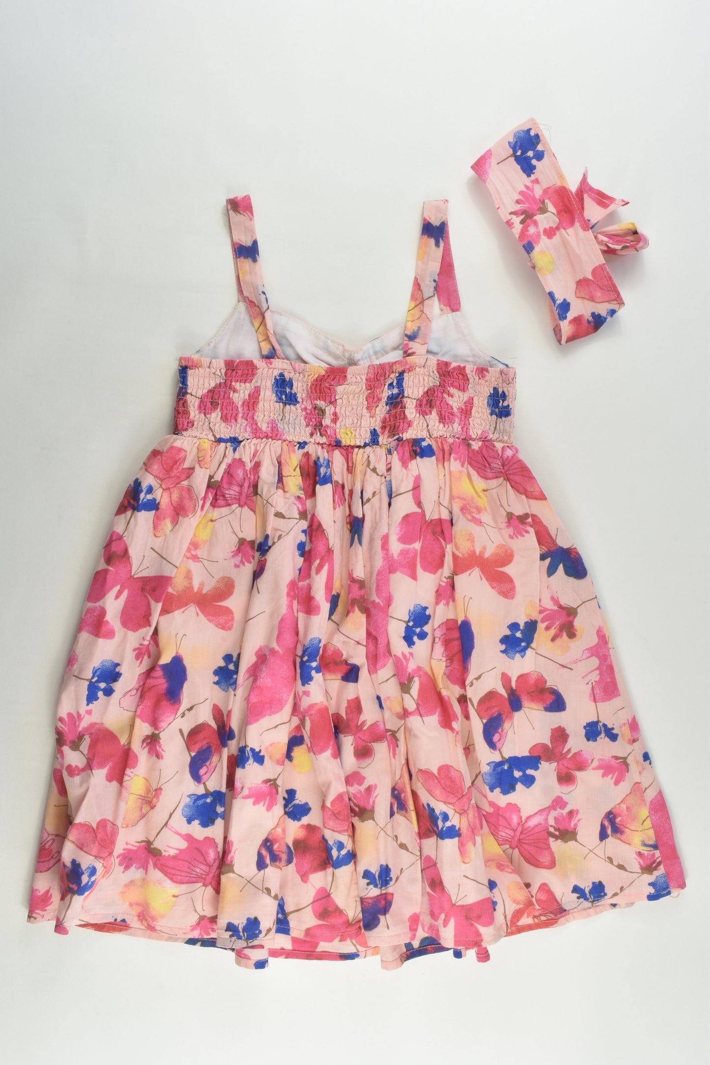 Kids Stuff Size 4 Lined Butterflies Dress with Hair Accessorie