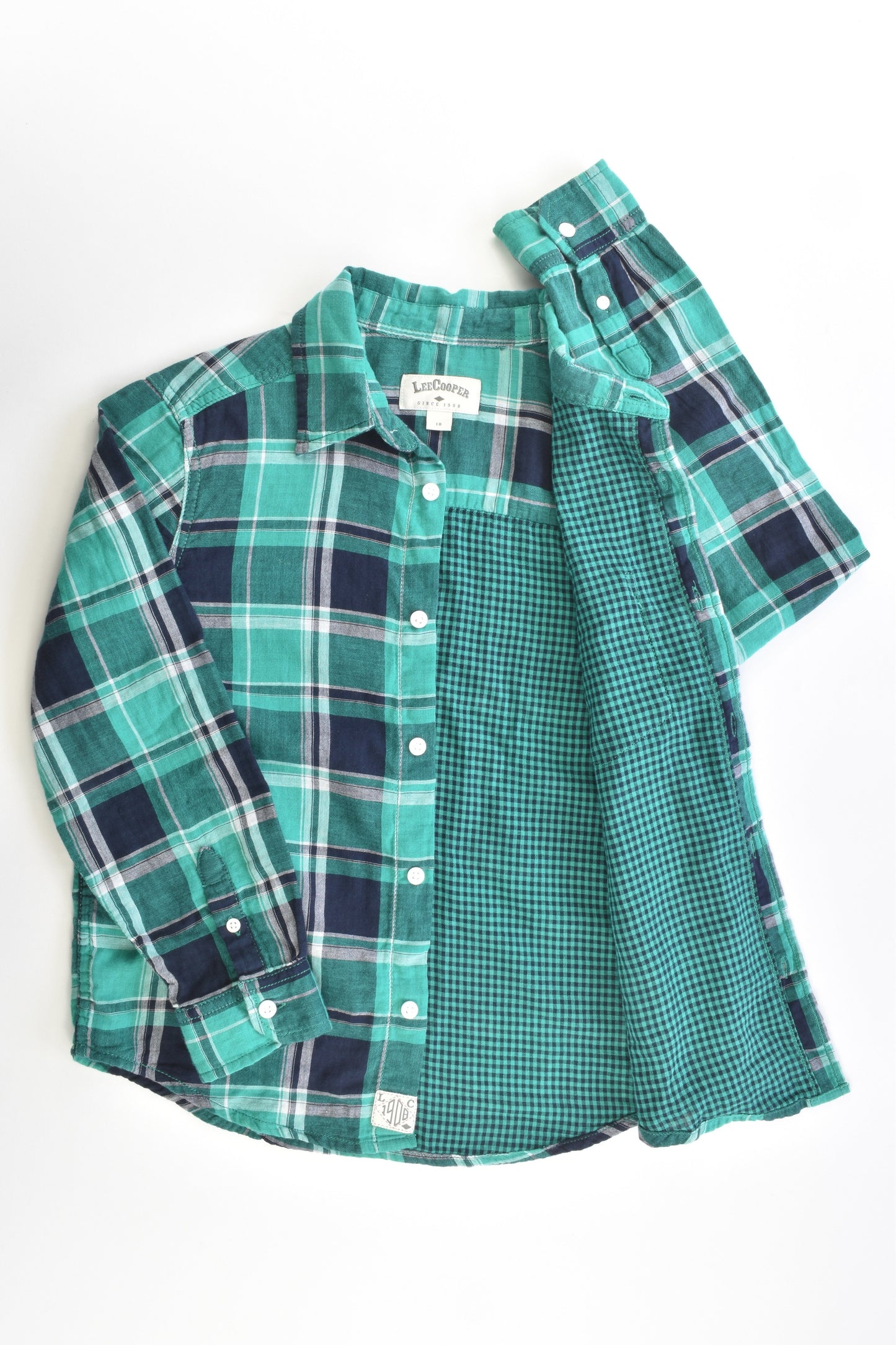 Lee Cooper Size 10 Checked Casual Collared Shirt