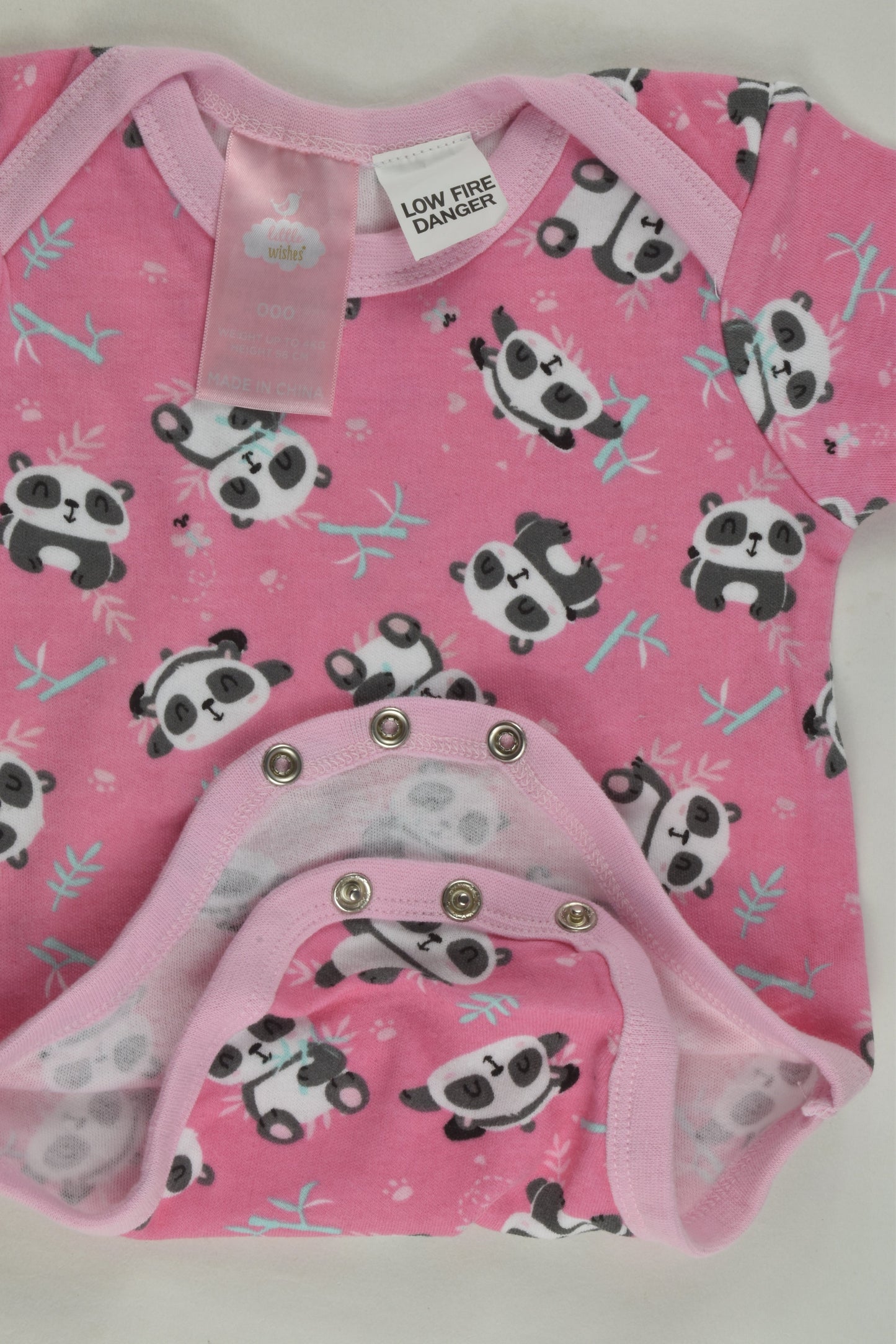 Little Wishes Size 000 Panda Bodysuit