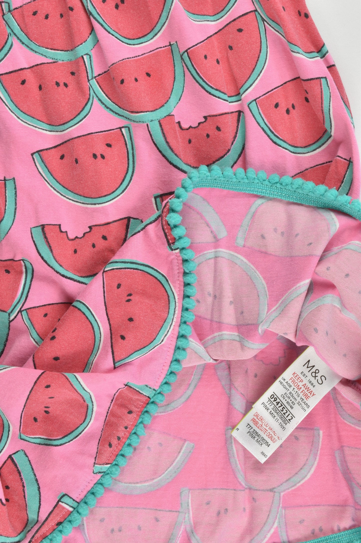 M&S Size 1-1.5 years Watermelon Dress