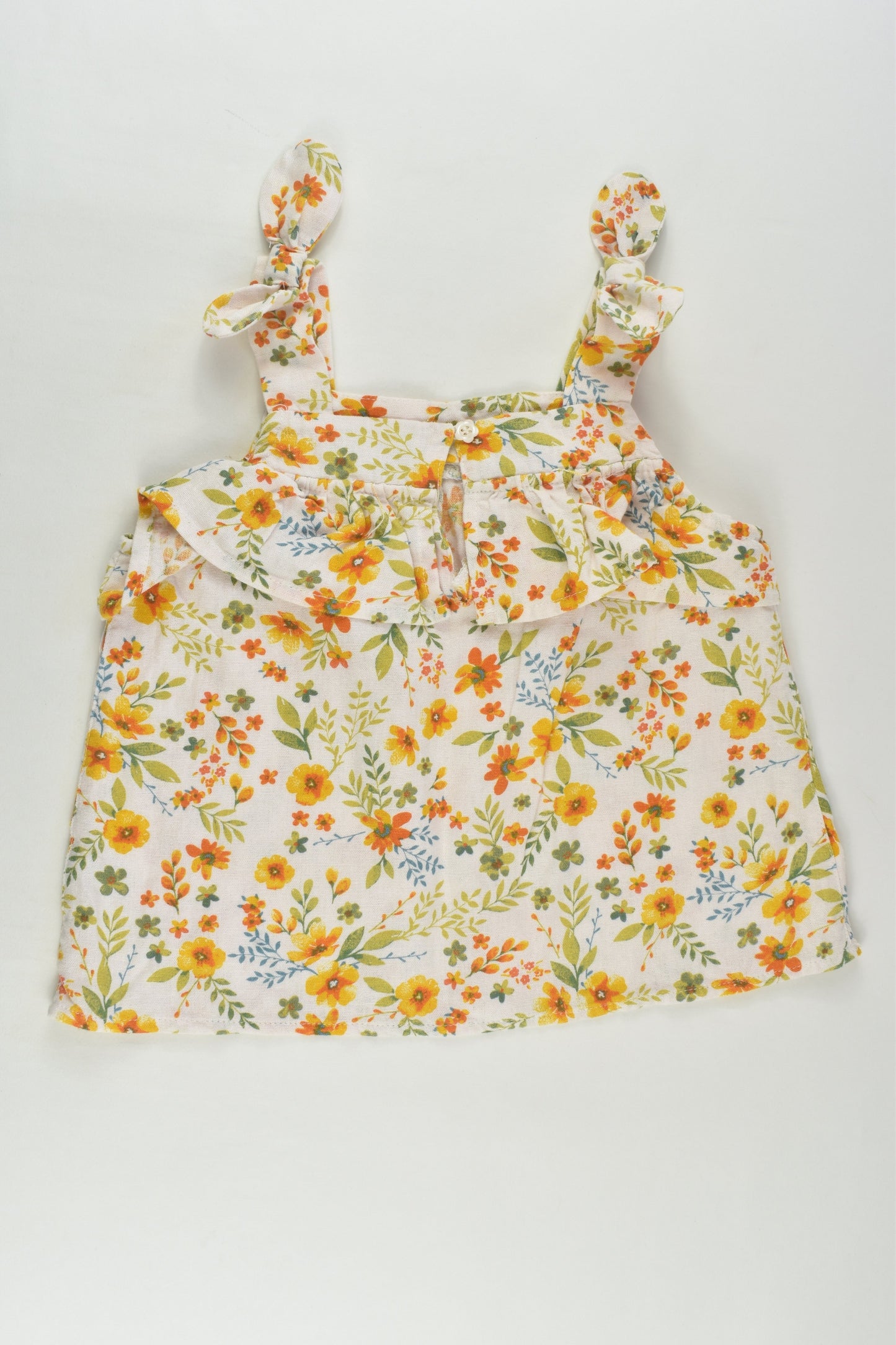Mango Size 4 Linen Blend Floral Top