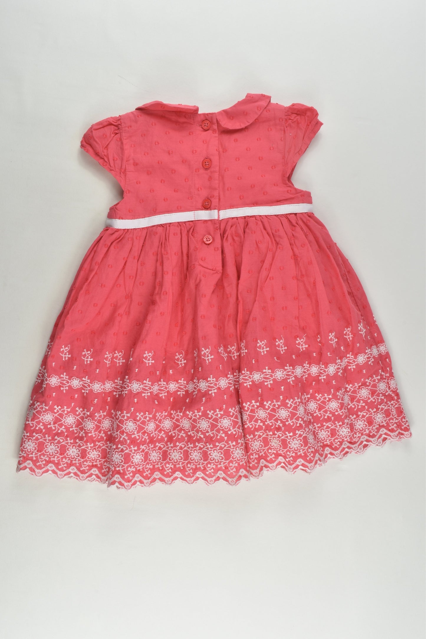 Marks & Spencer Size 0 (6-9 months) Lined Lace Hem Dress