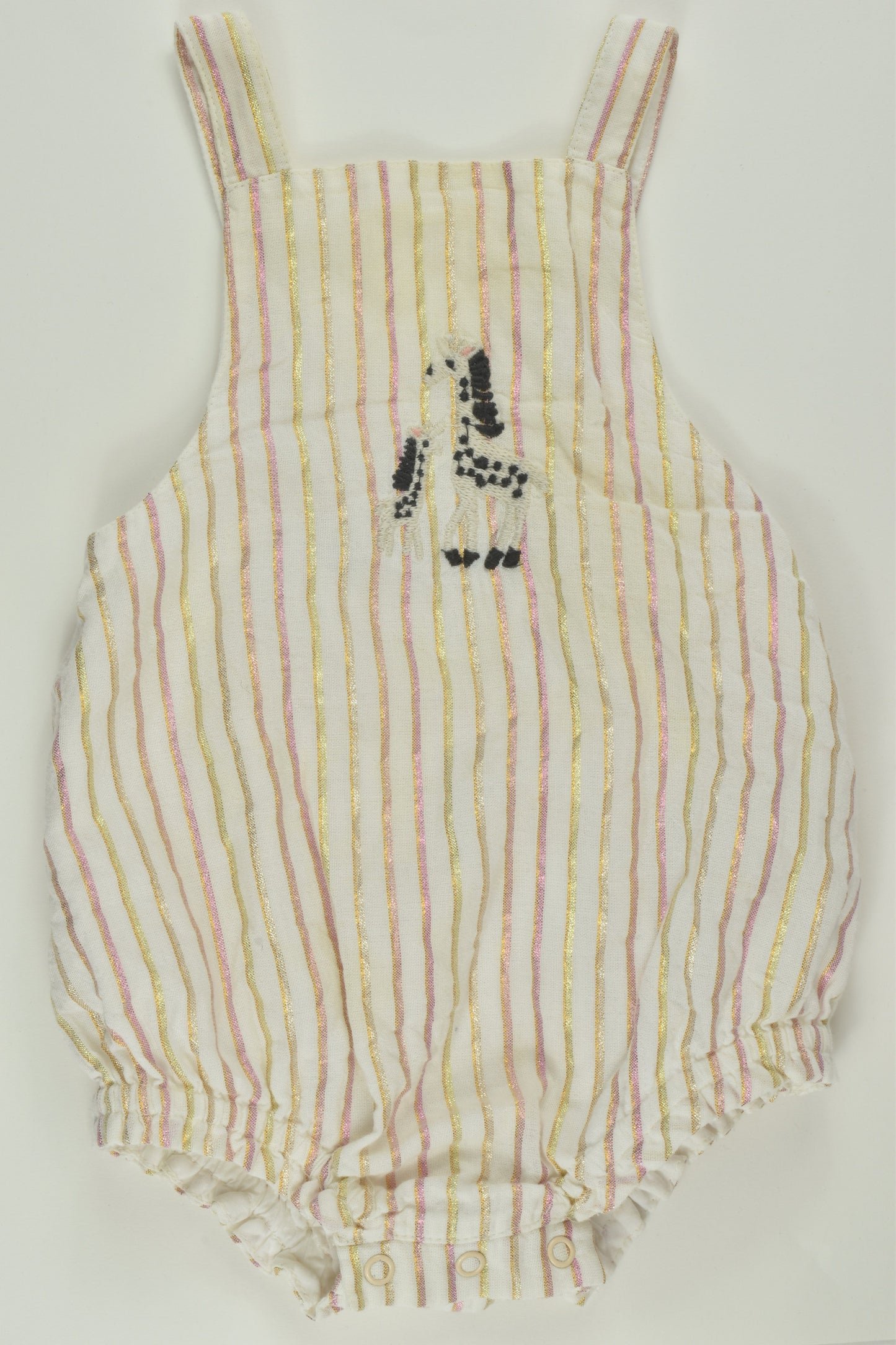 Marks & Spencer Size 00 (3-6 months) Lined Giraffes Bubble Romper