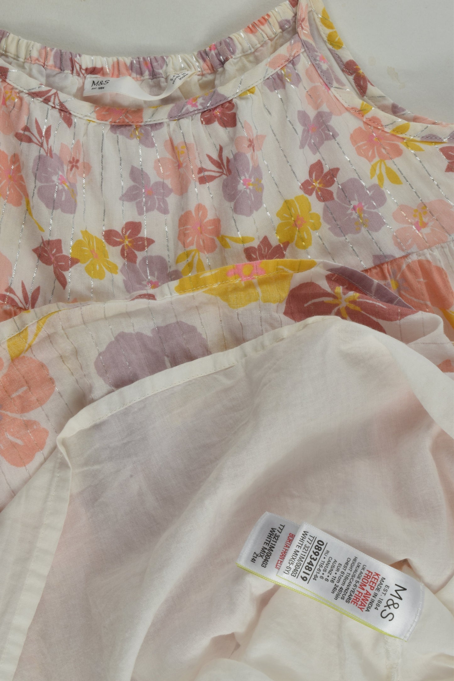 Marks & Spencer Size 5-6 Lined Floral Dress