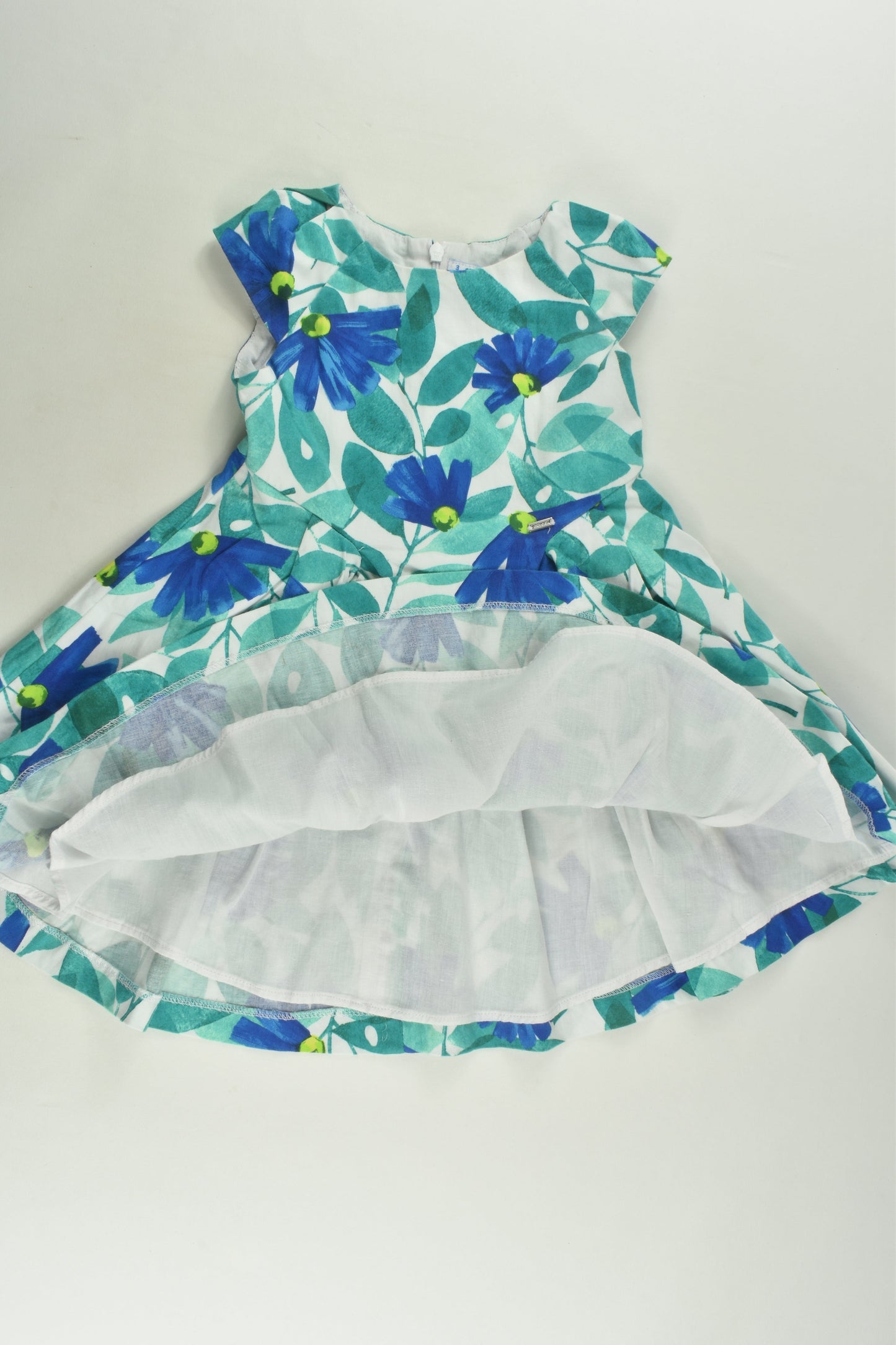 Mayoral Size 3 (98 cm) Lined Floral Dress